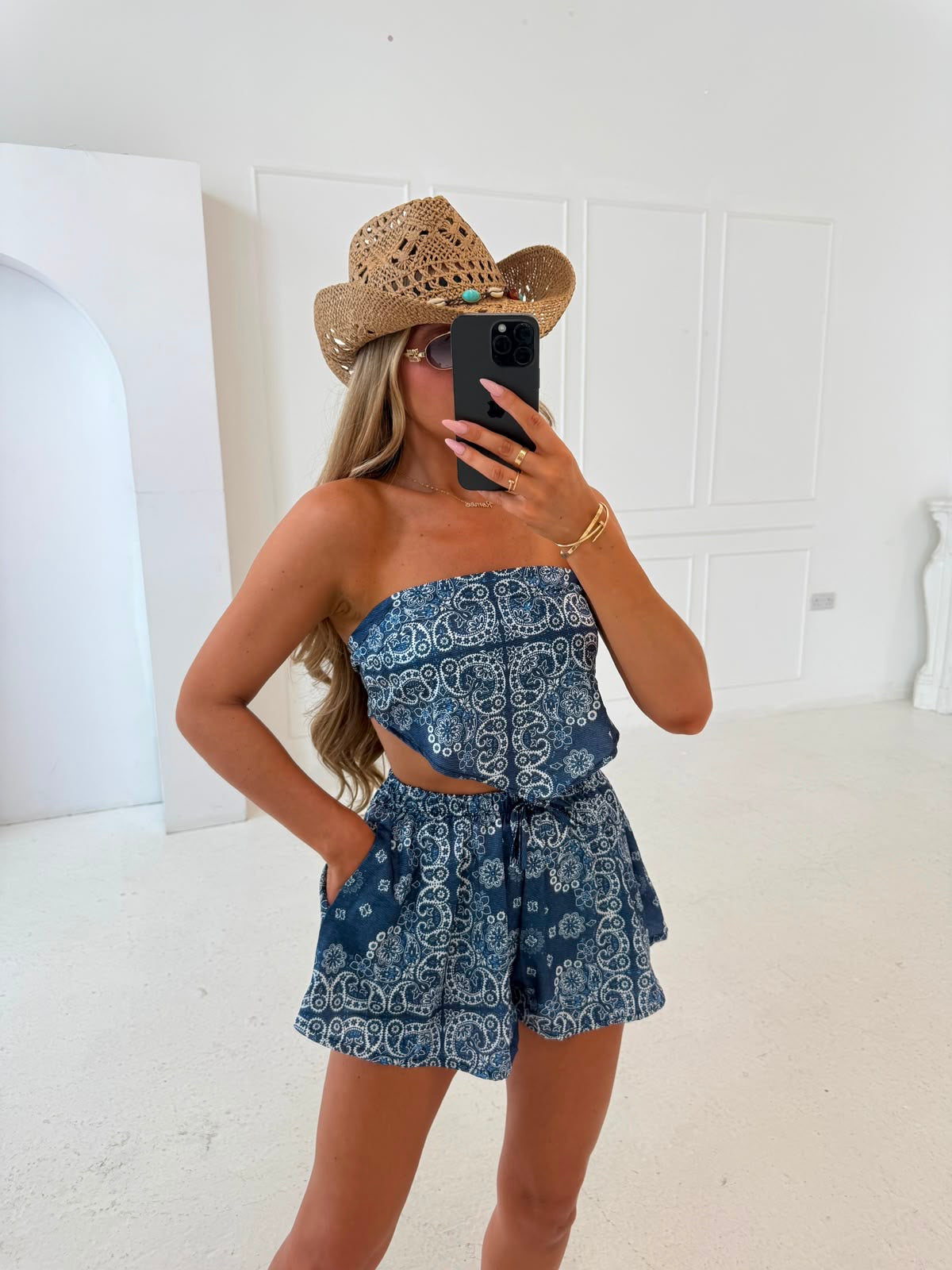 Bandana bandeau co-ord - navy
