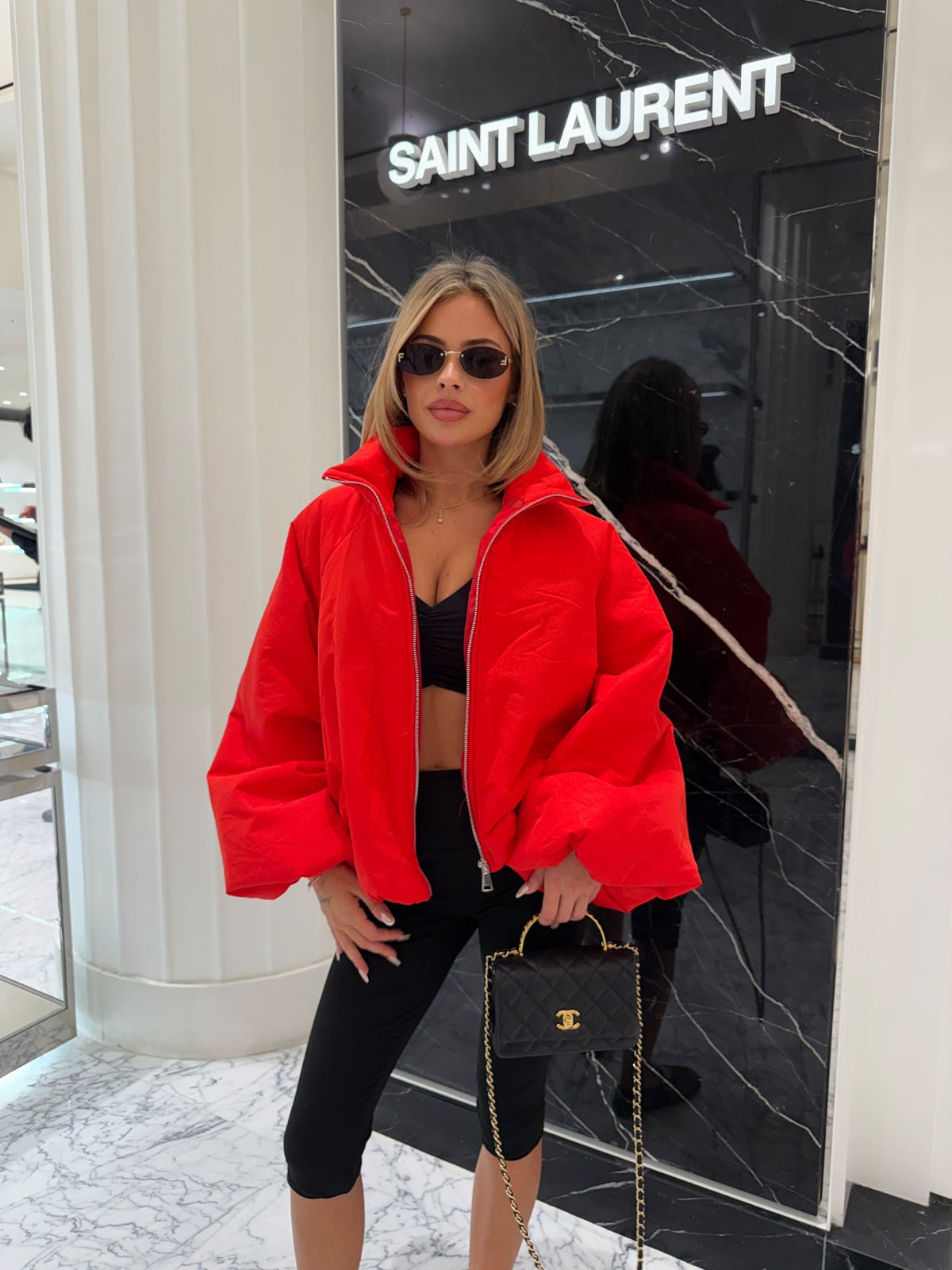 Bronte Puff Jacket - red