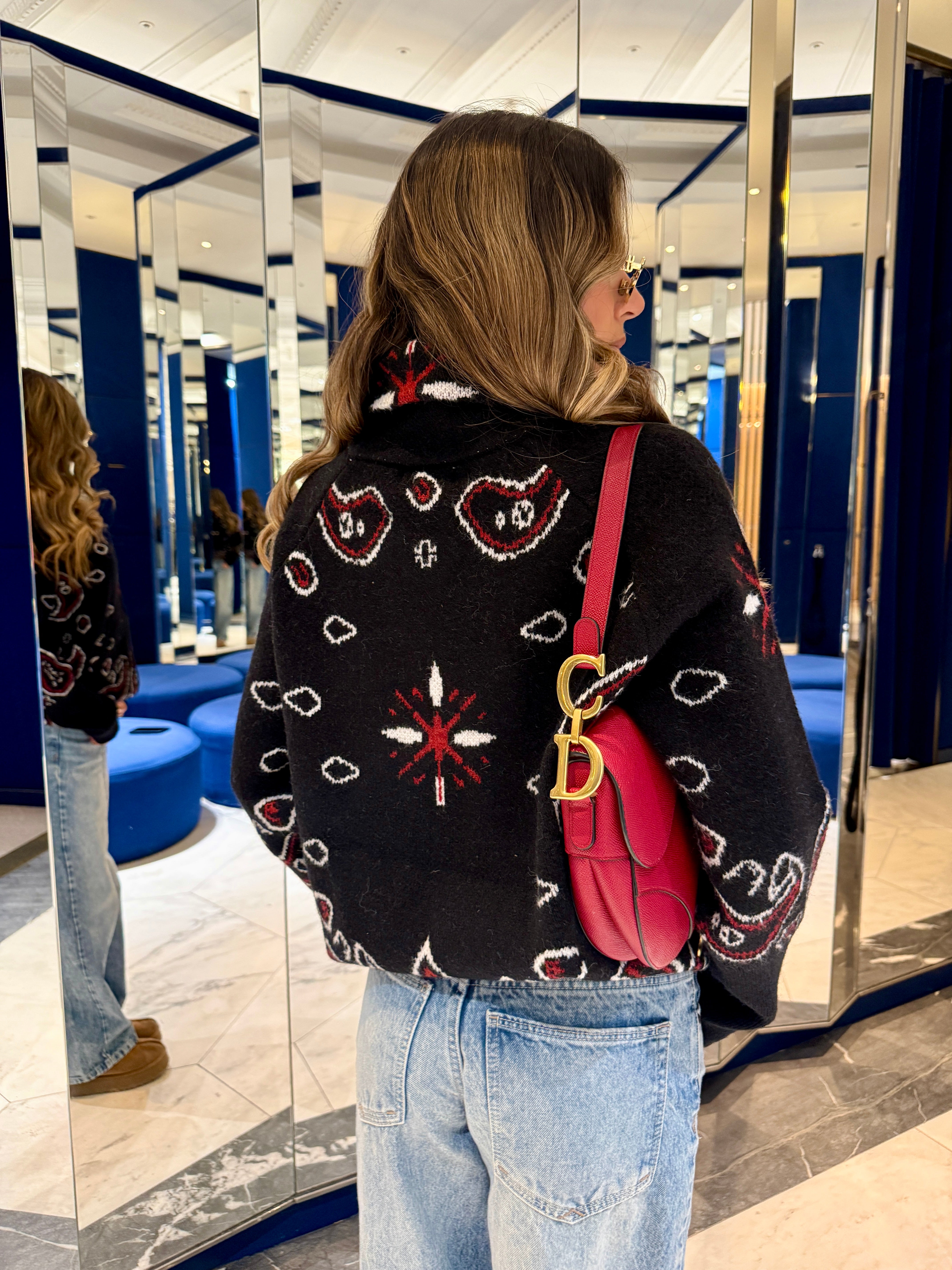 Bandana knit cardigan - black