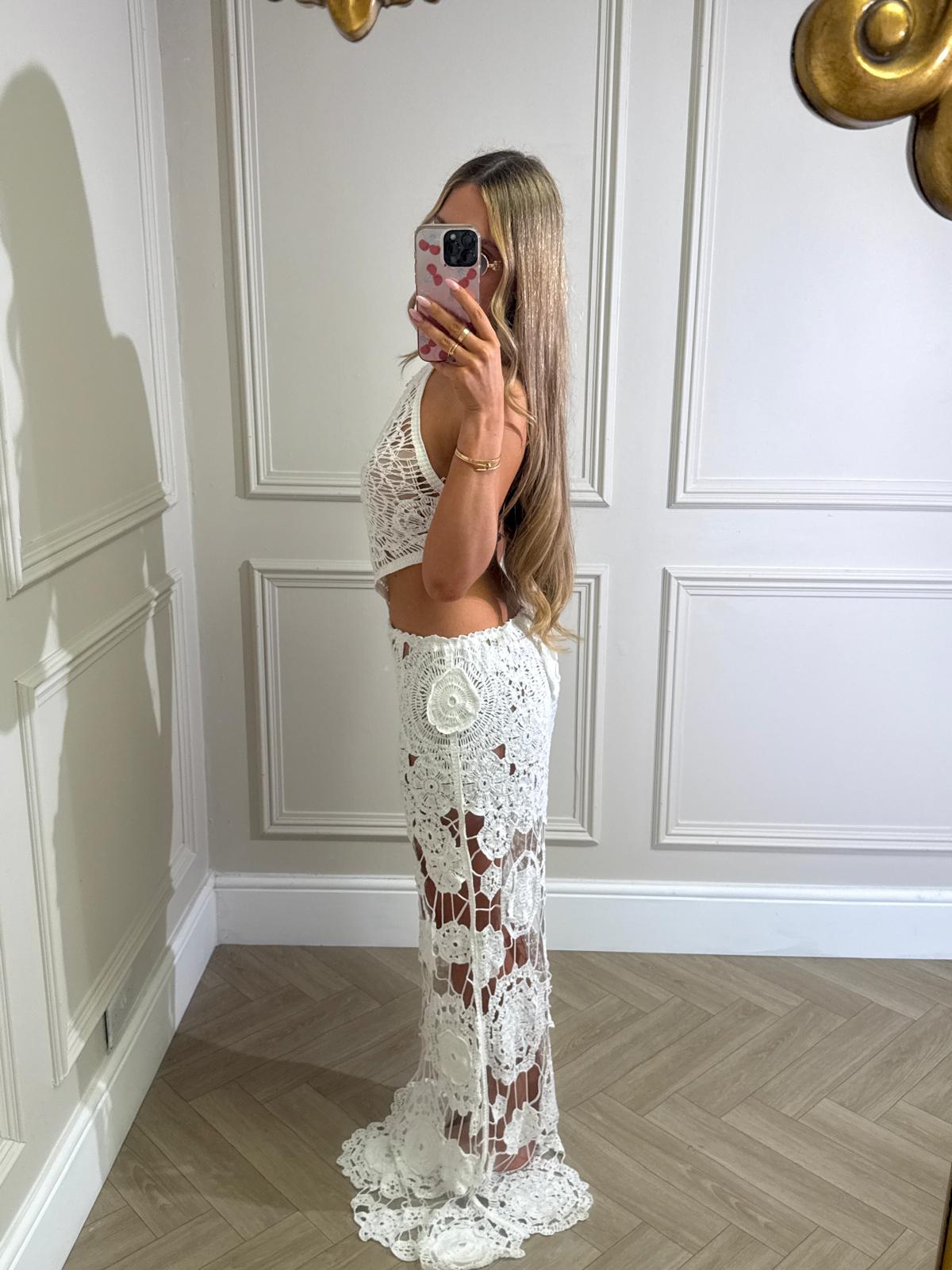 Crochet cut out maxi dress PRE ORDER