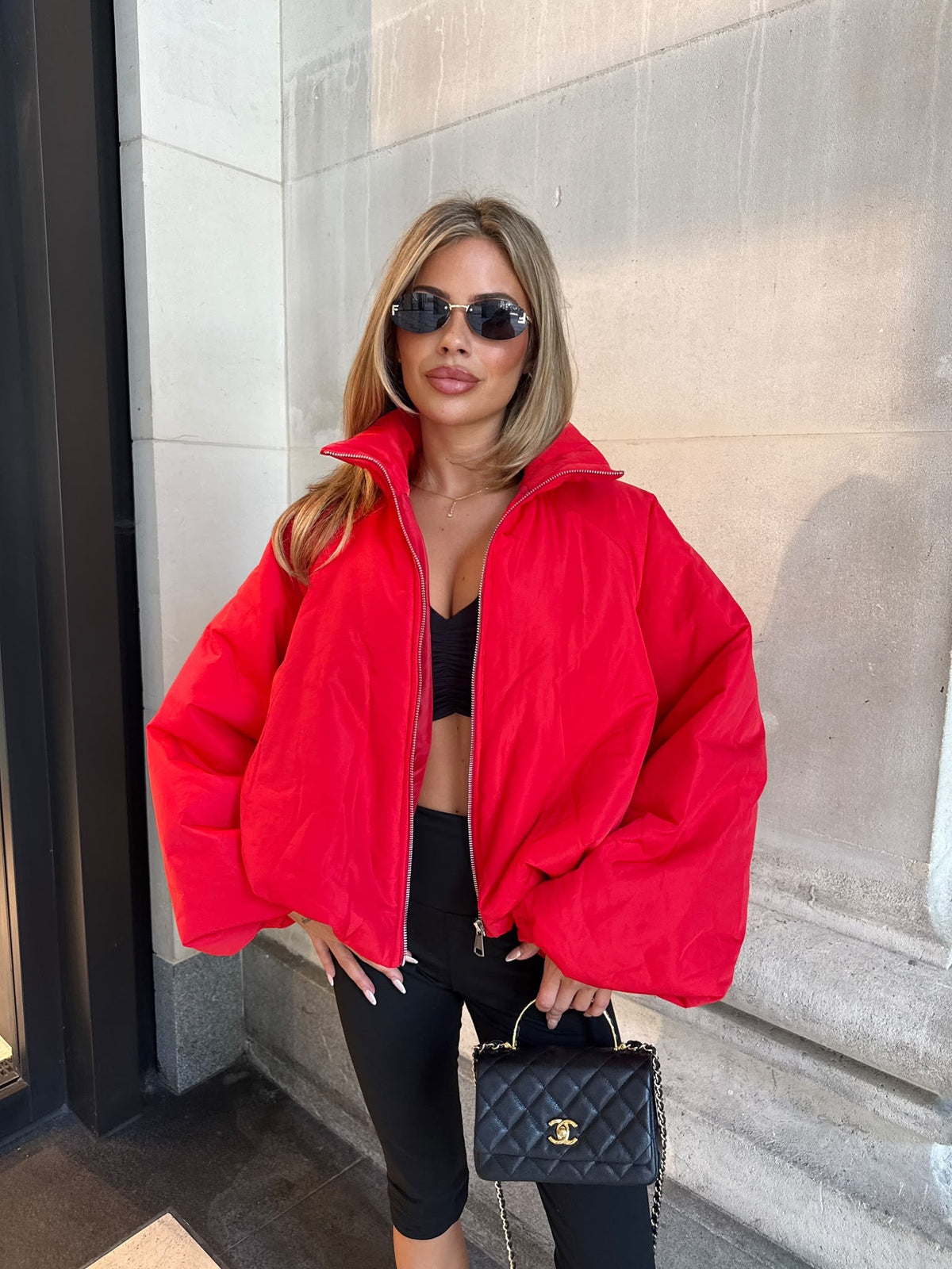 Bronte Puff Jacket - red