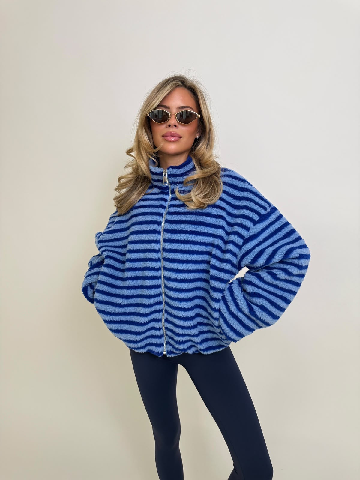 Stripe fleece - blue