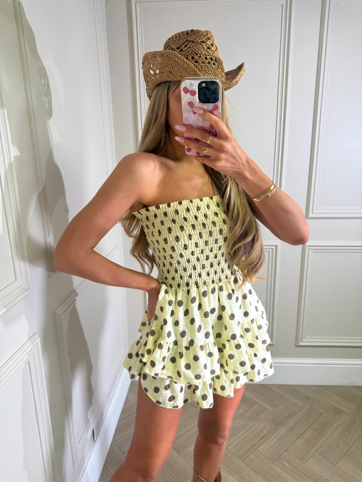 Polkadot playsuit - yellow