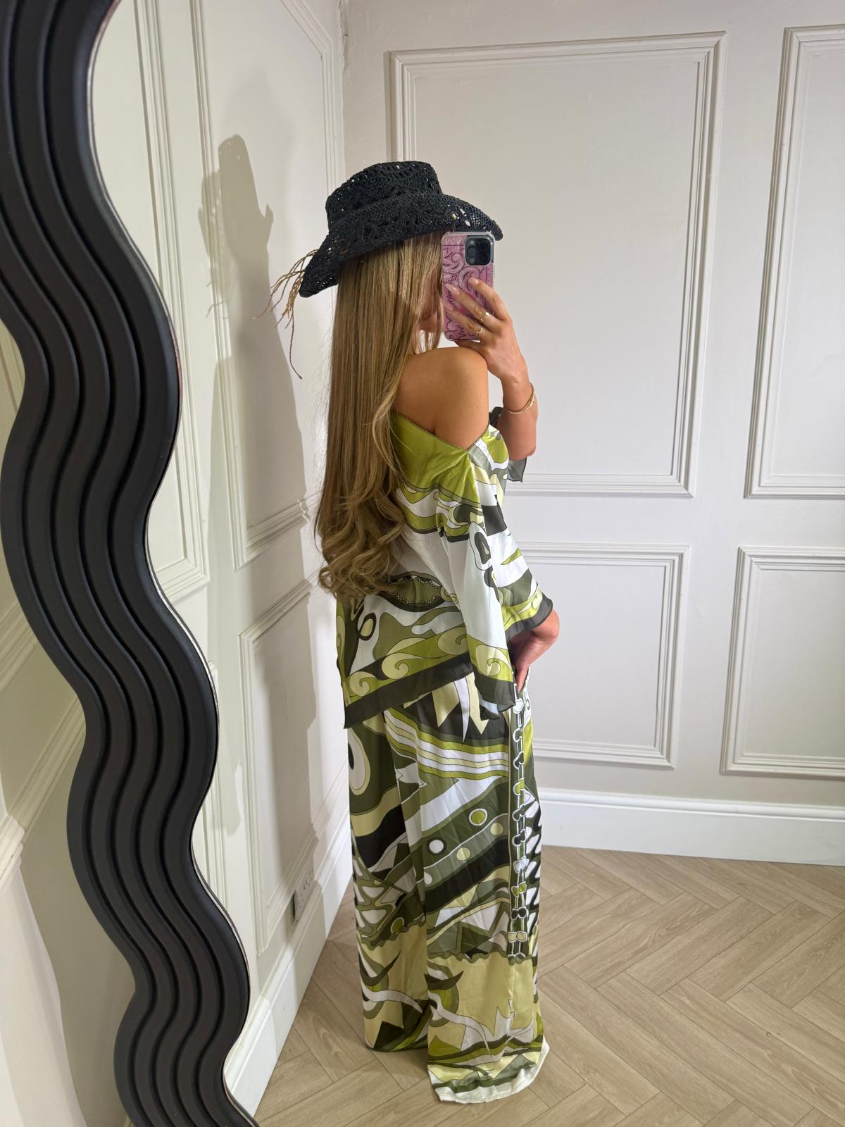 St tropez trouser set - green