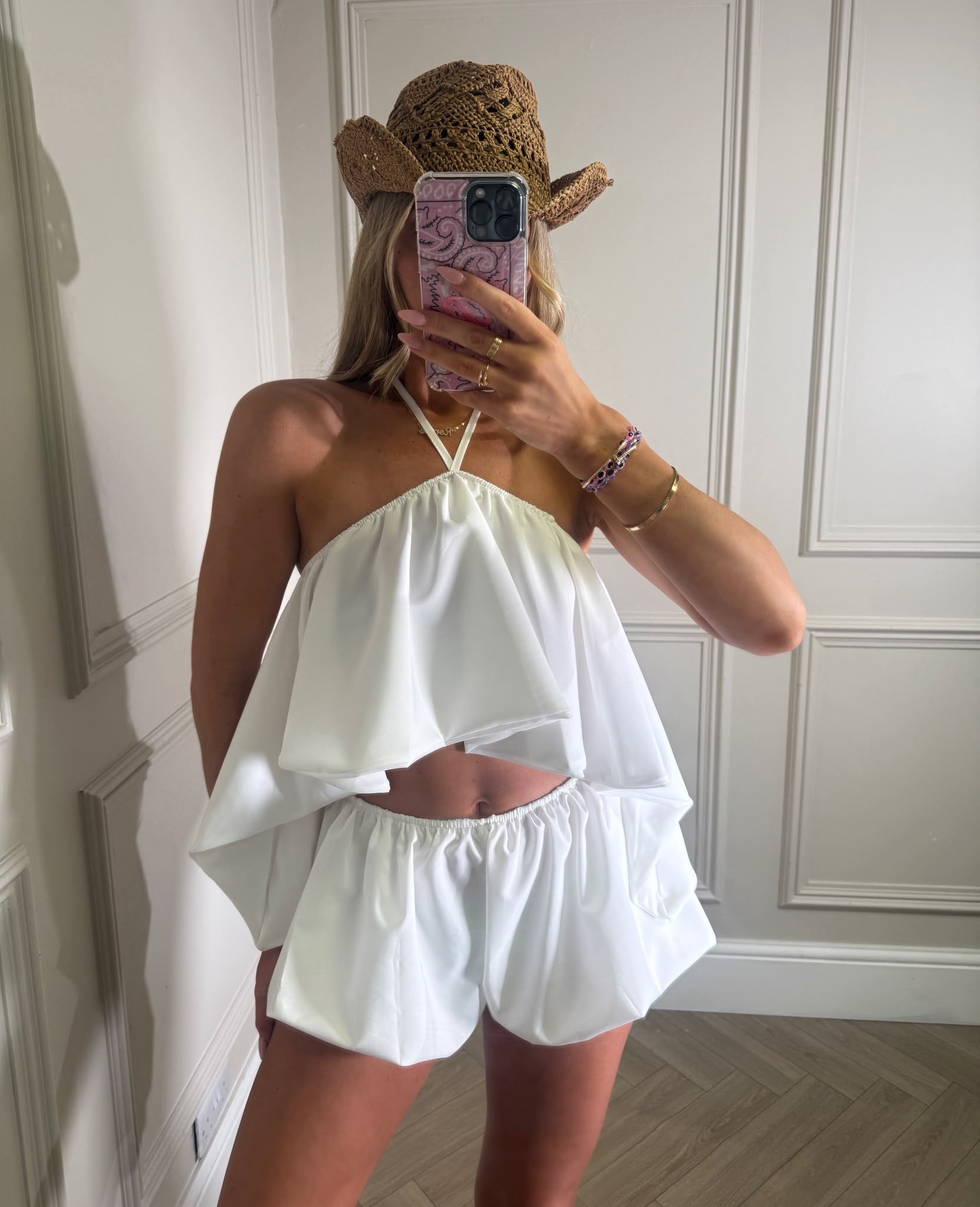 Mimi chiffon two piece - white