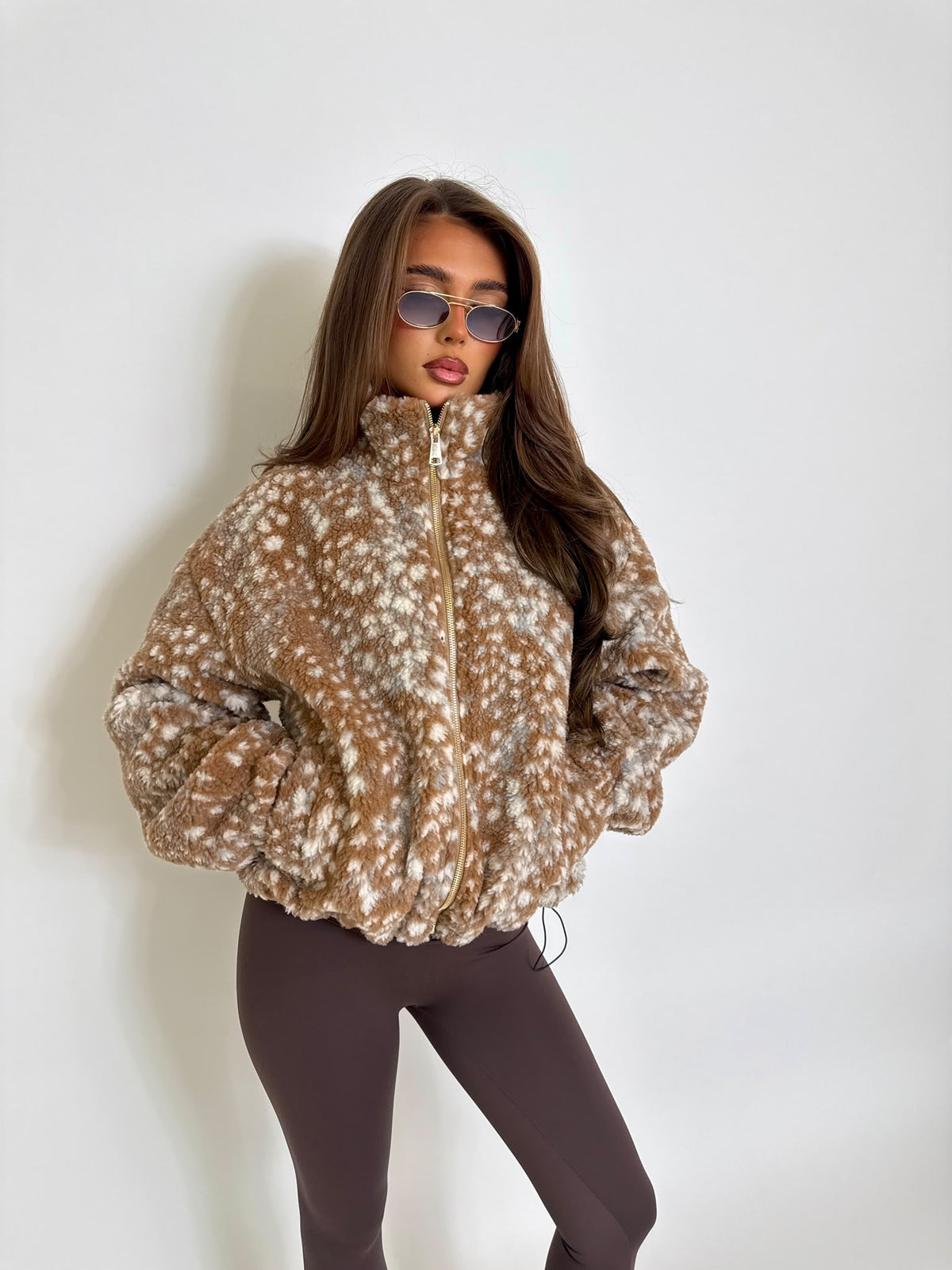 Bambi gold zip fleece - beige