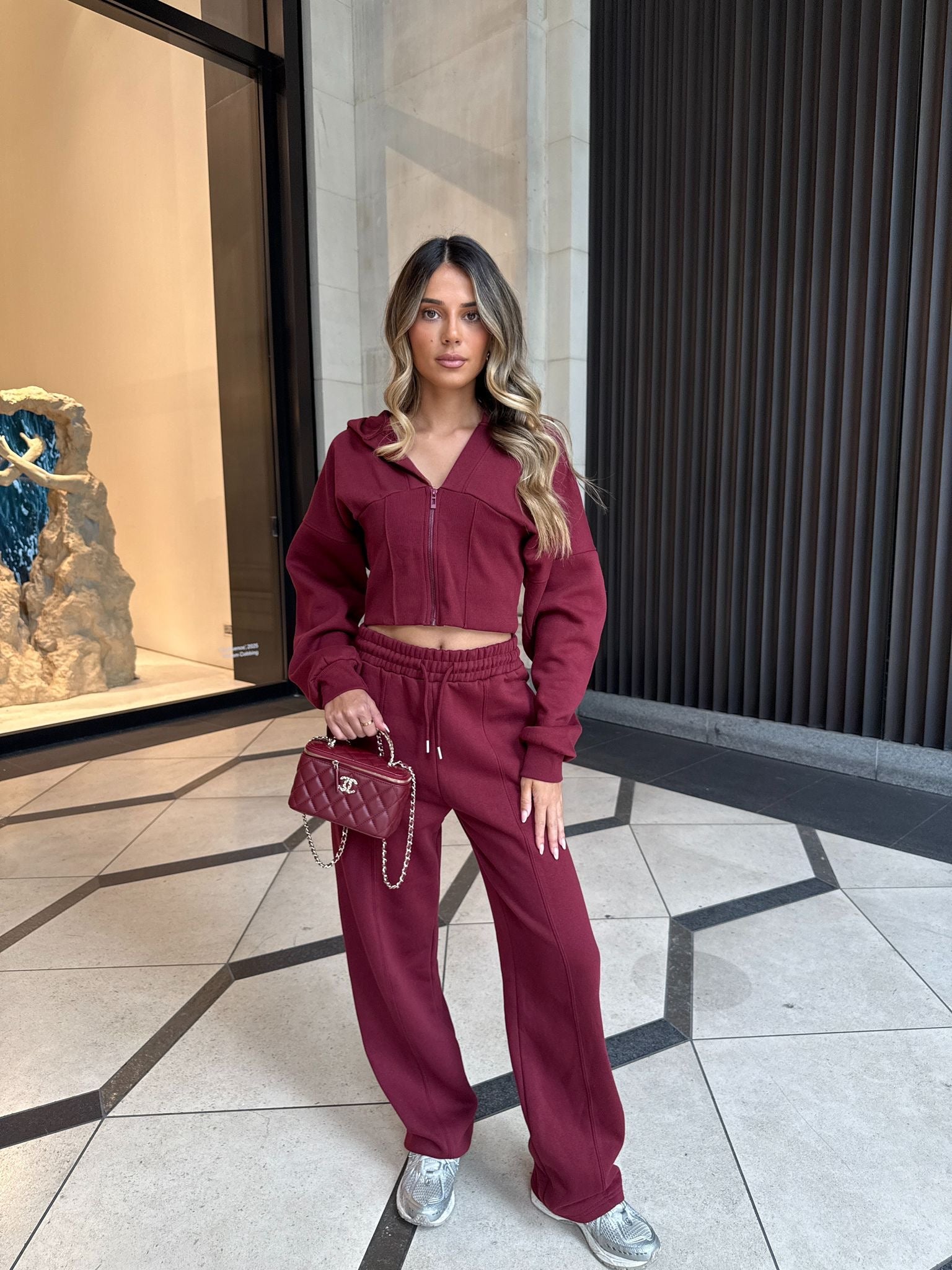 Corset Tracksuit - Burgundy