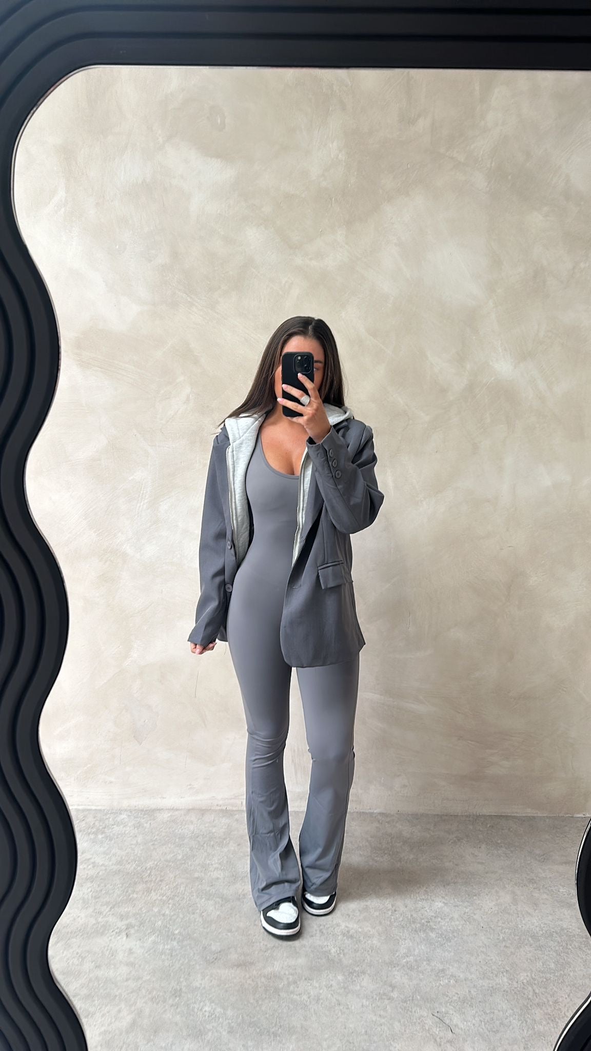 2in1 hooded blazer - grey