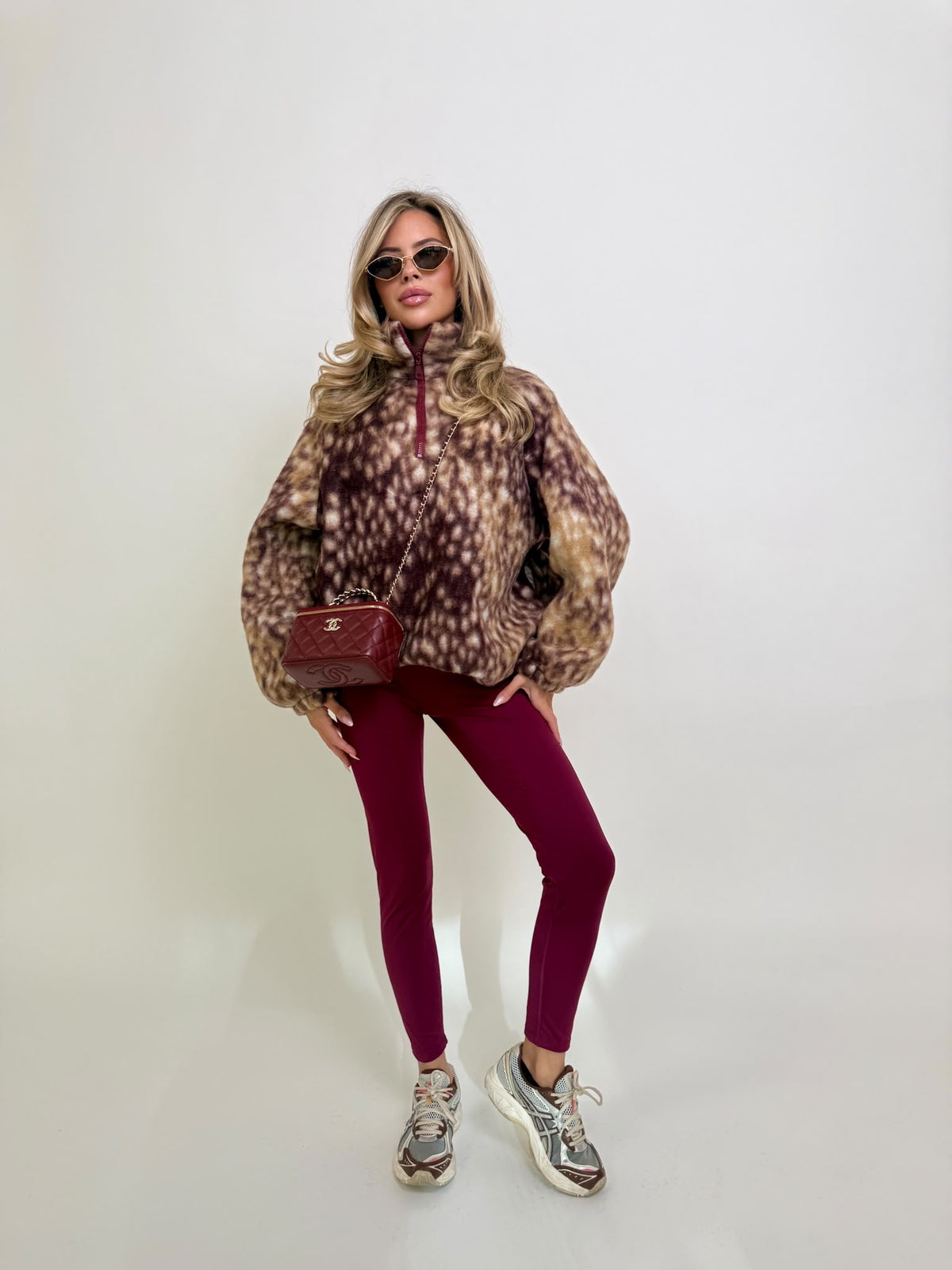 Deer fleece jumper - wine