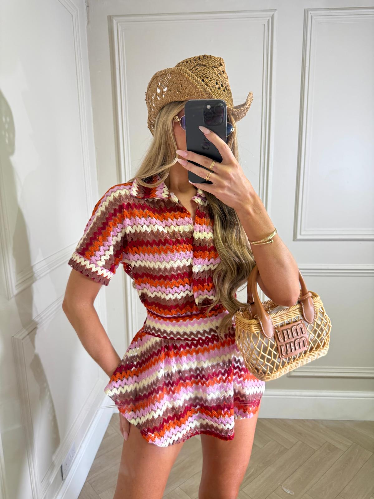 Pattern two piece - red
