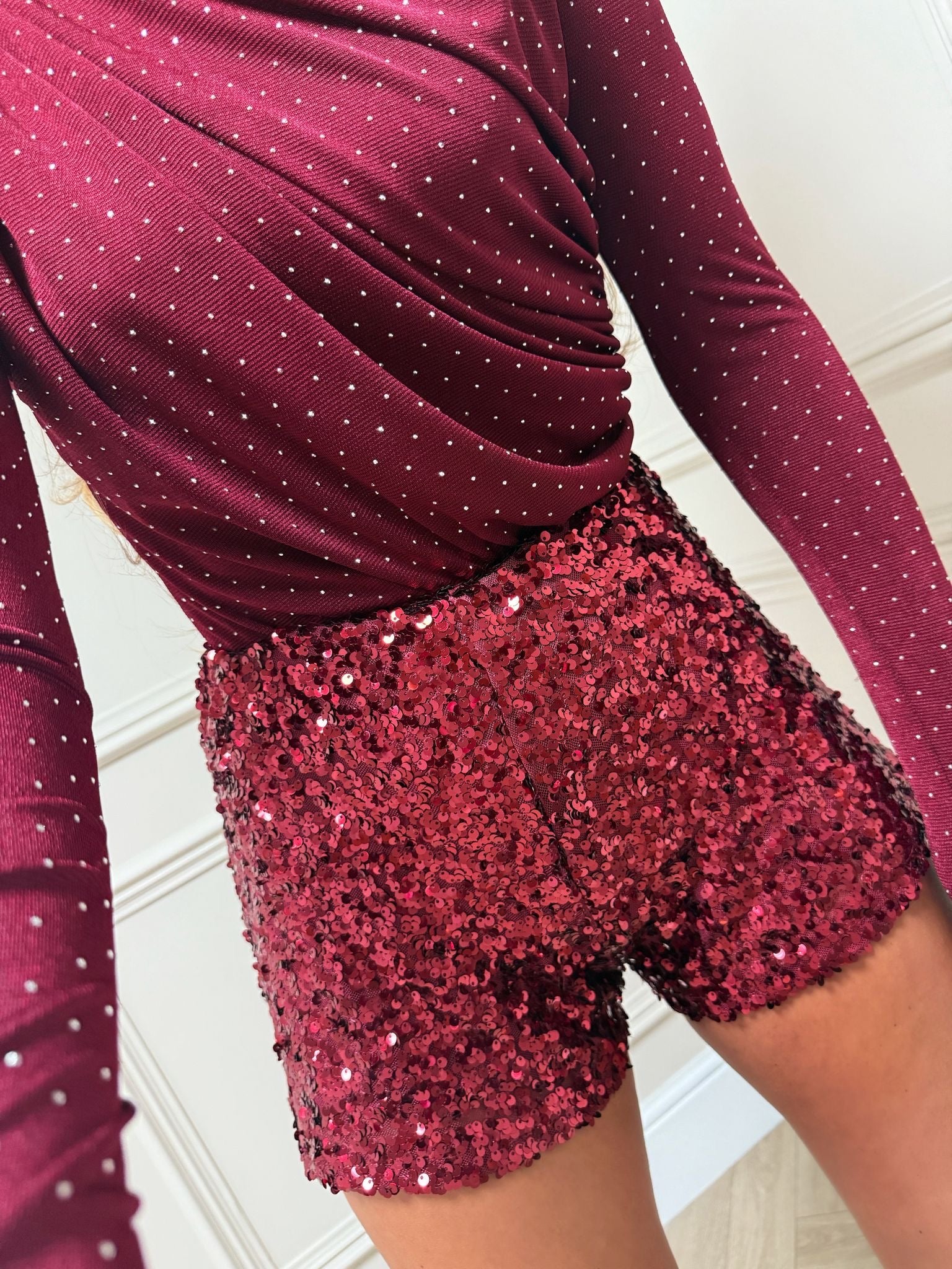 Diamond bodysuit - wine