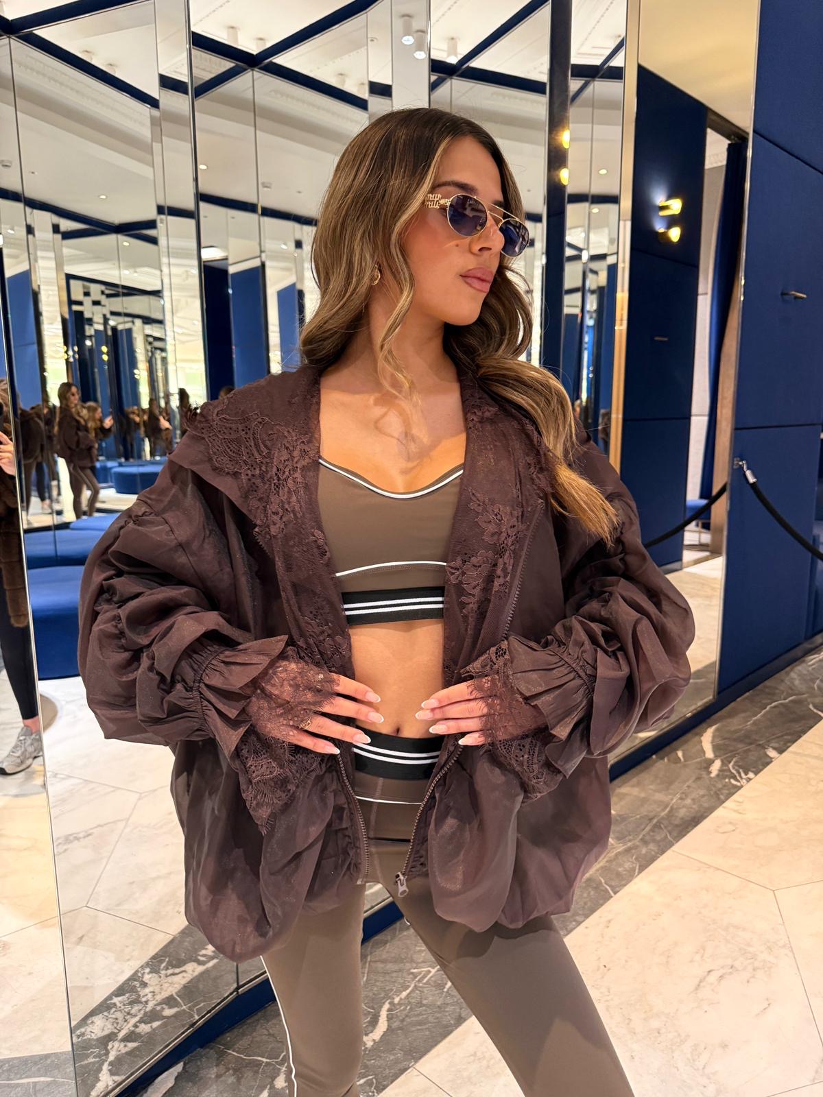 zip up jacket - brown