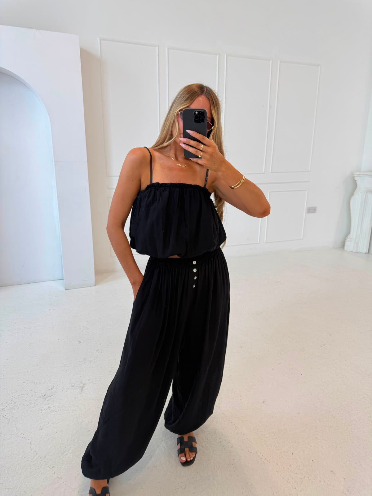 Harem trouser co-ord - black