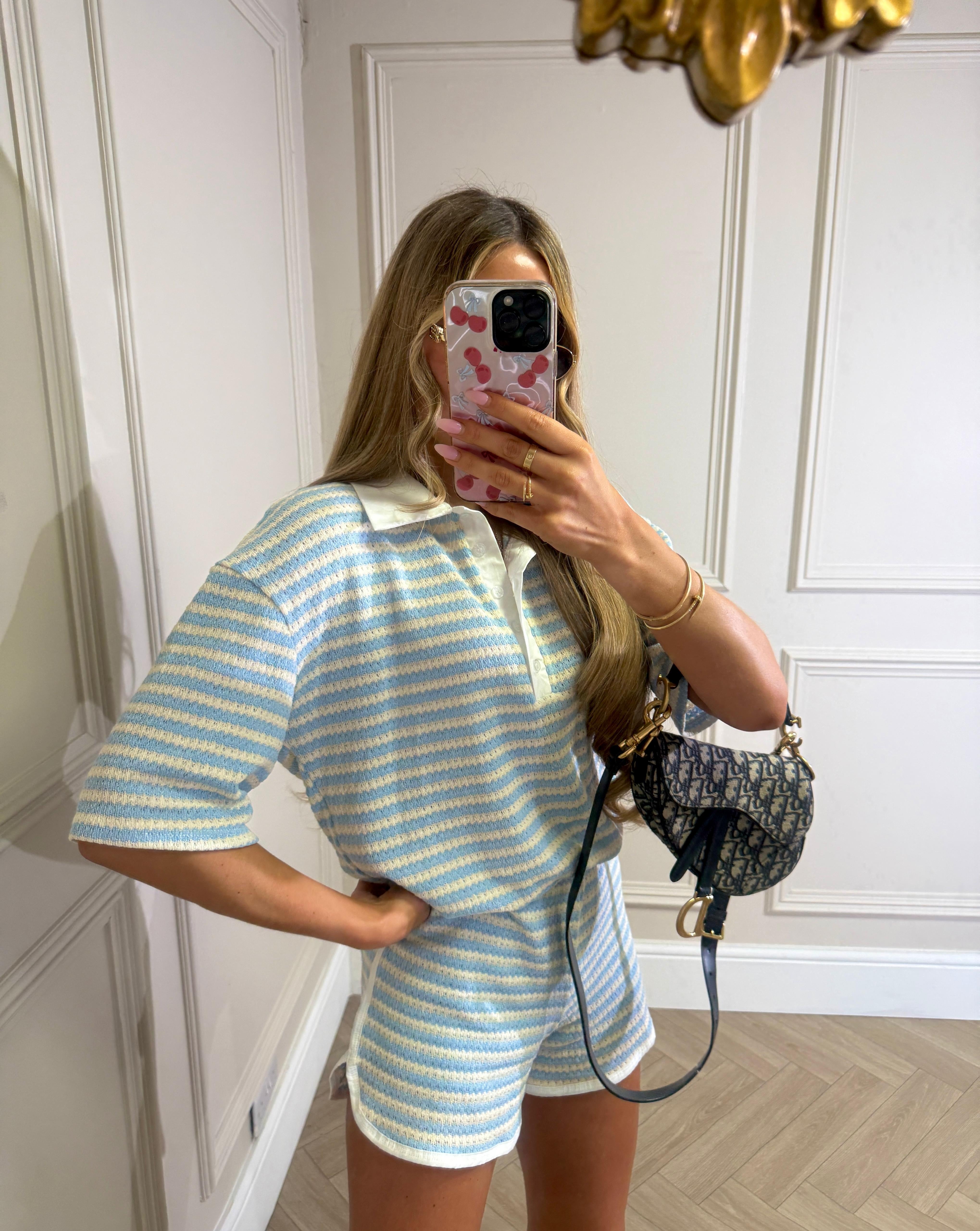 Collar stripe co-ord - blue