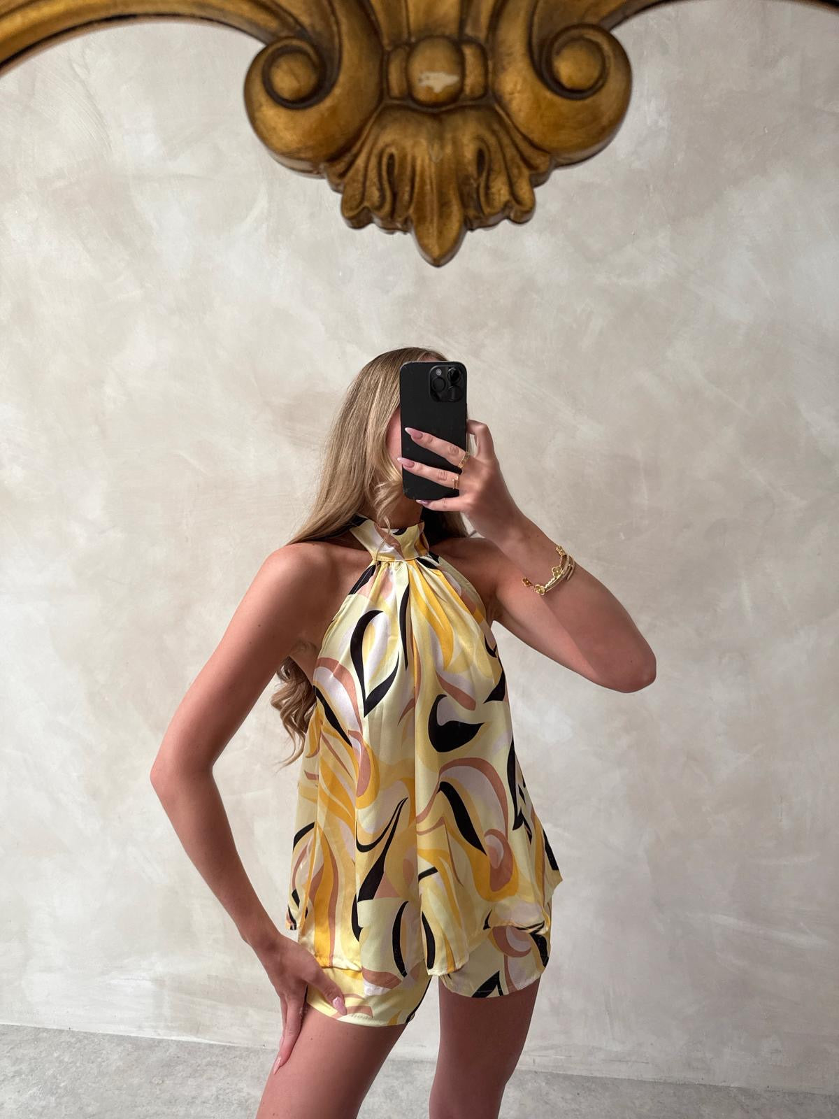 Pooch Silk Co-Ord - Yellow
