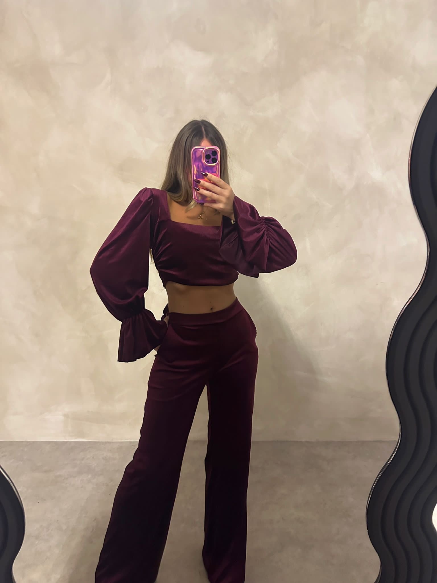 Vivian 2piece set - Wine Velvet