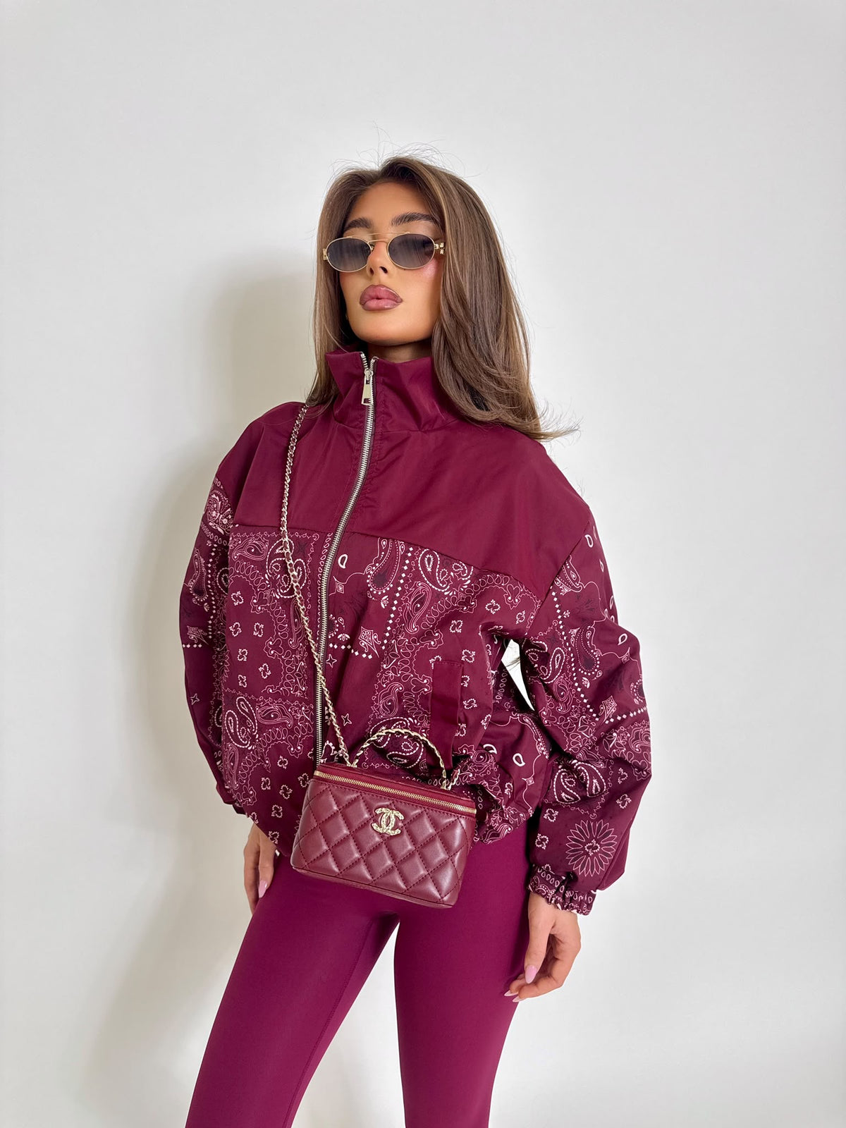 Windbreaker Bandana Print - wine