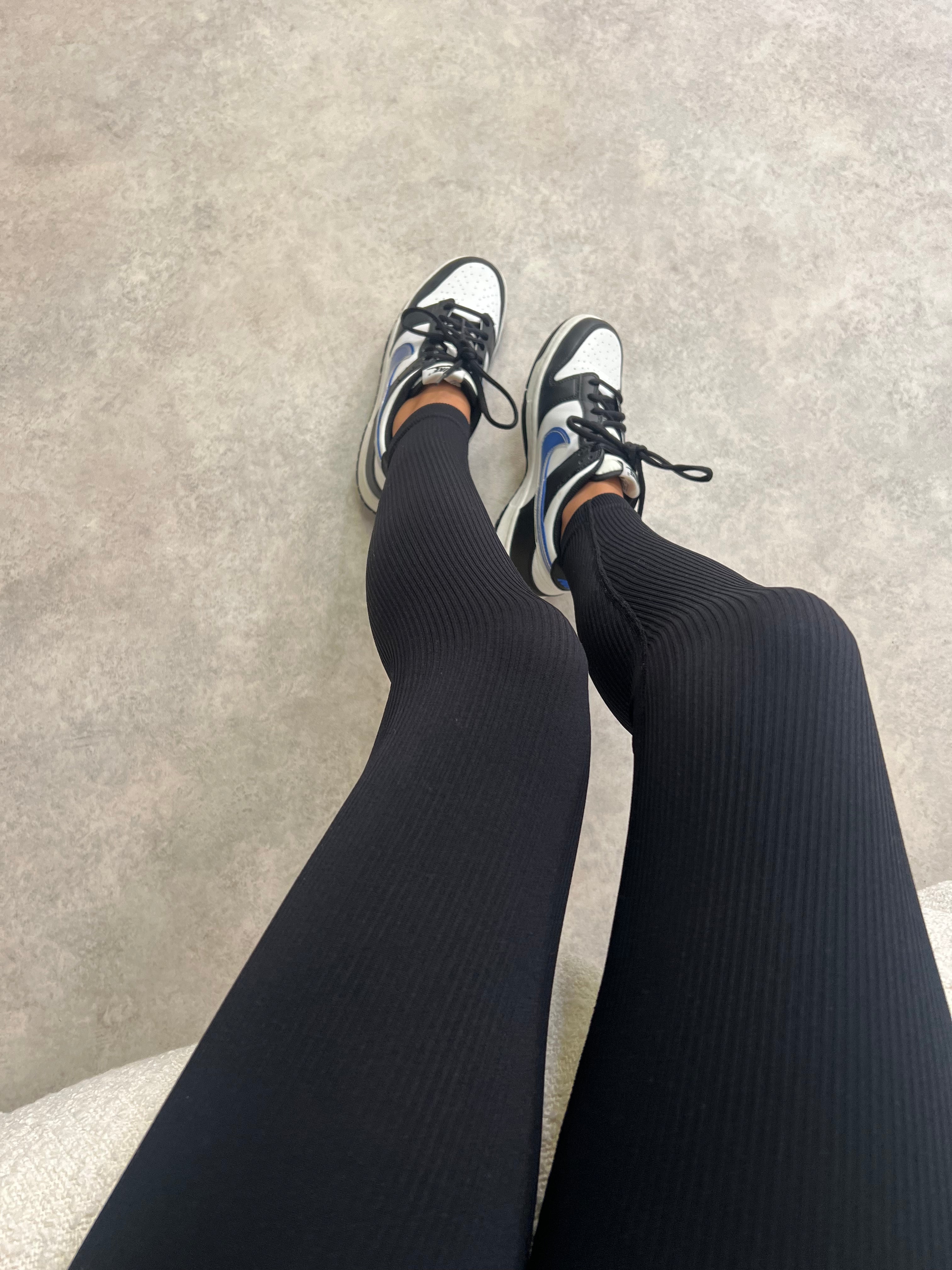 Ribbed leggings - black