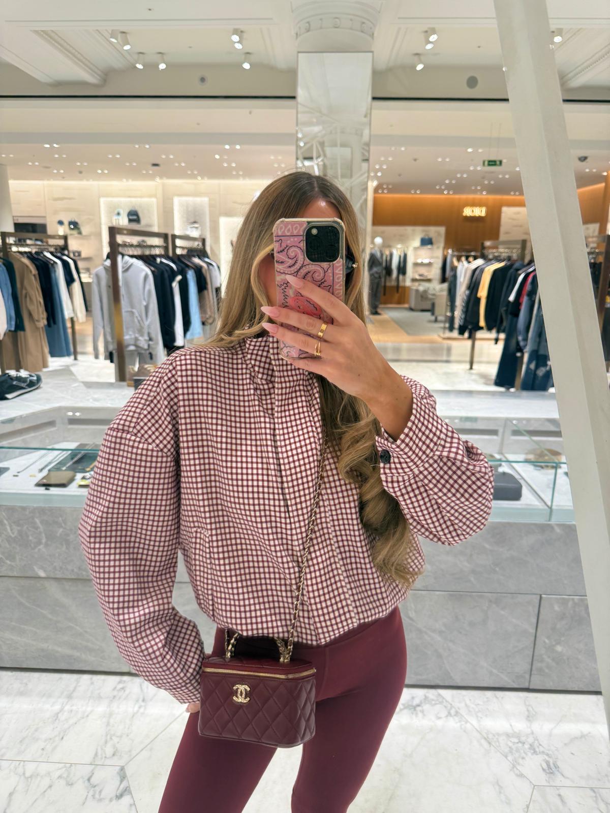 Gingham Jacket - burgundy