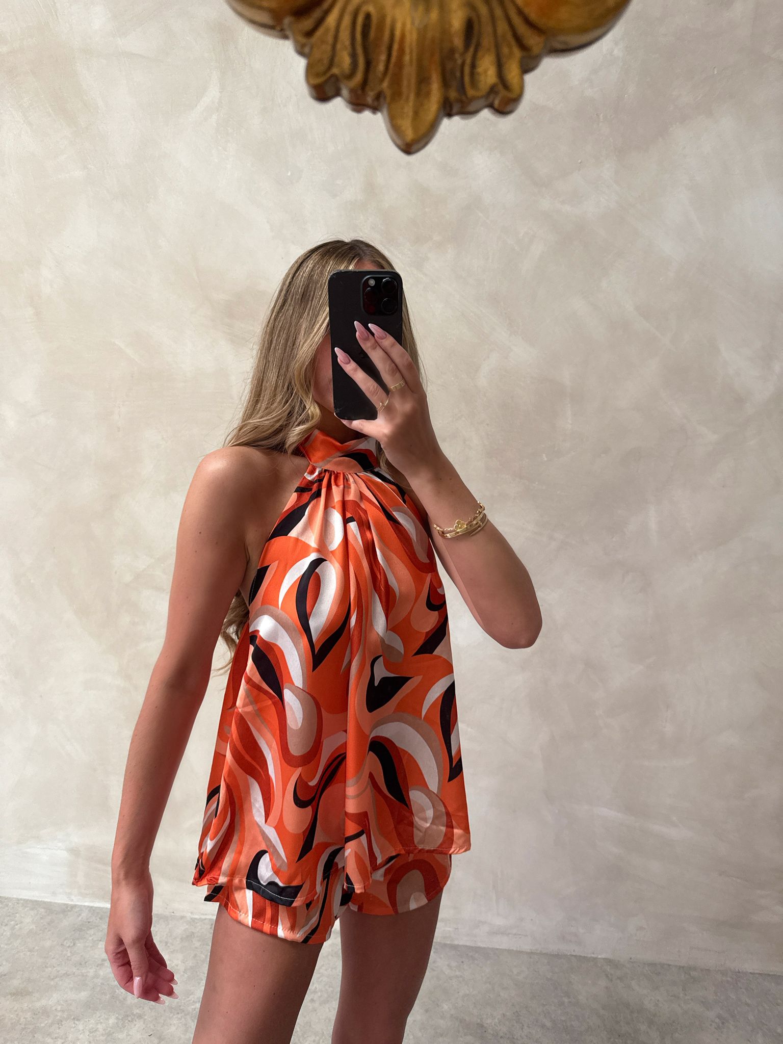 Pooch Silk Co-Ord - Orange