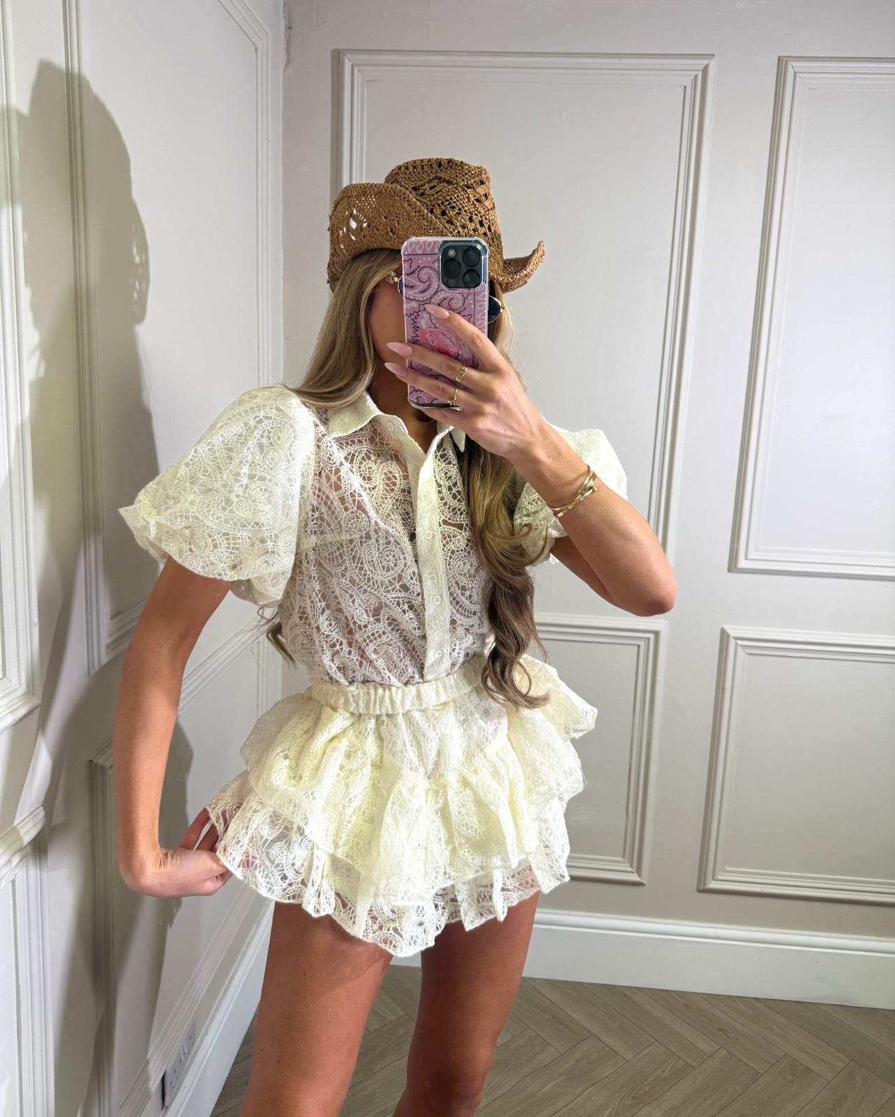 Vivian crochet co-ord - cream