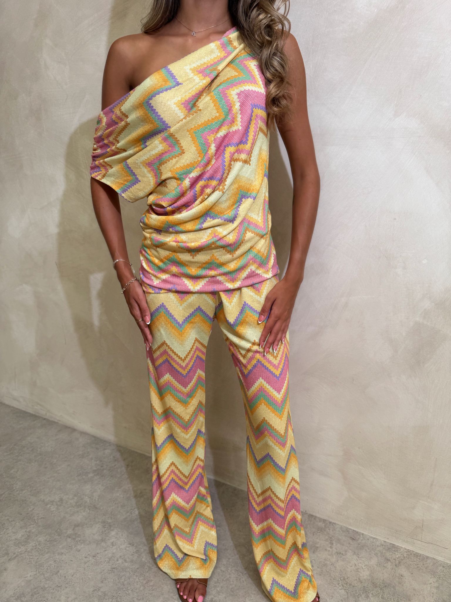 Zig Print lounge set - Yellow
