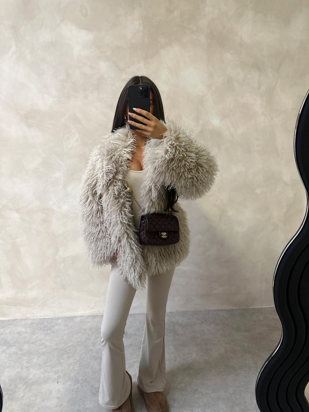 Fur jacket - beige