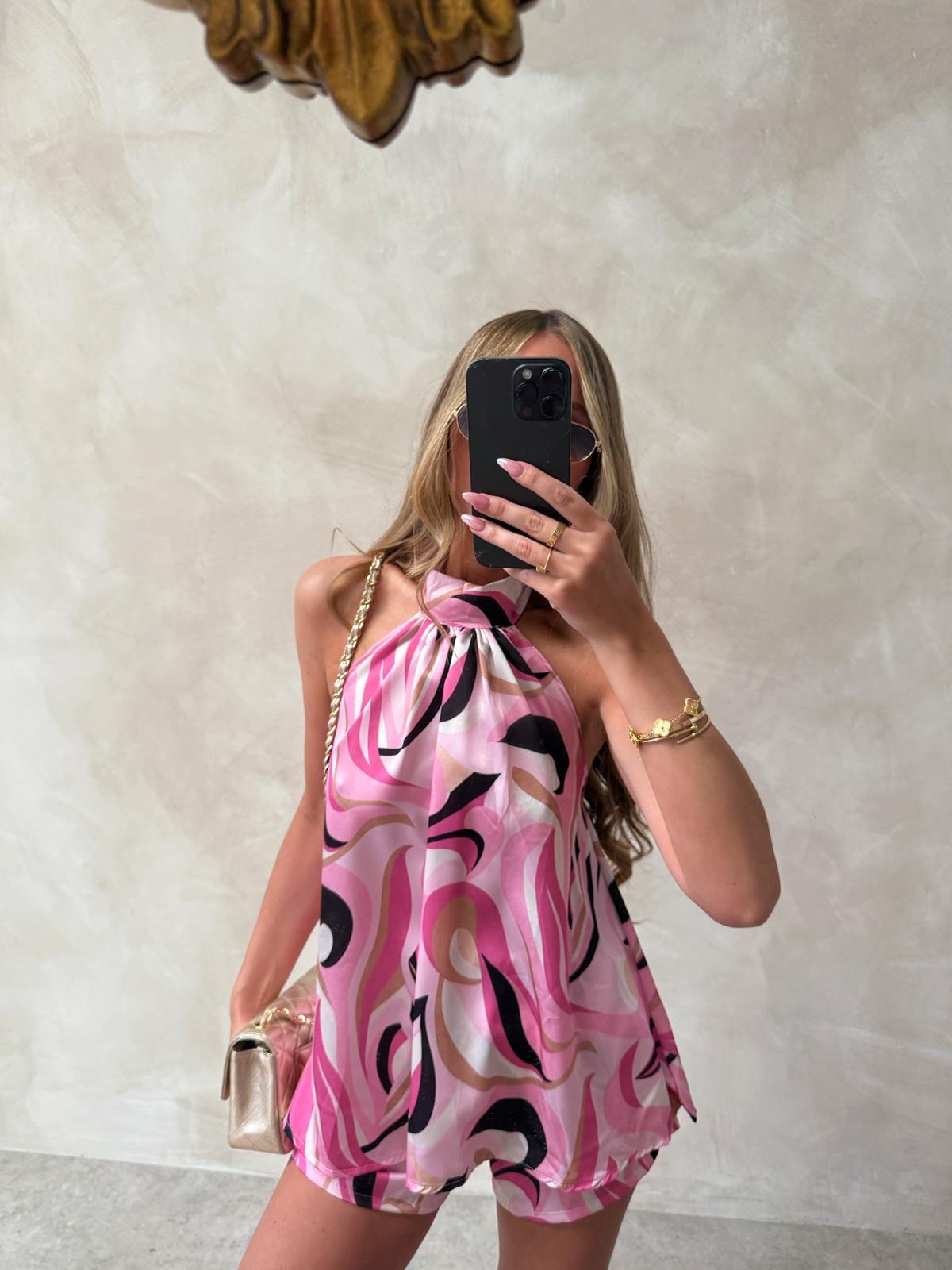 Pooch Silk Co-Ord - pink