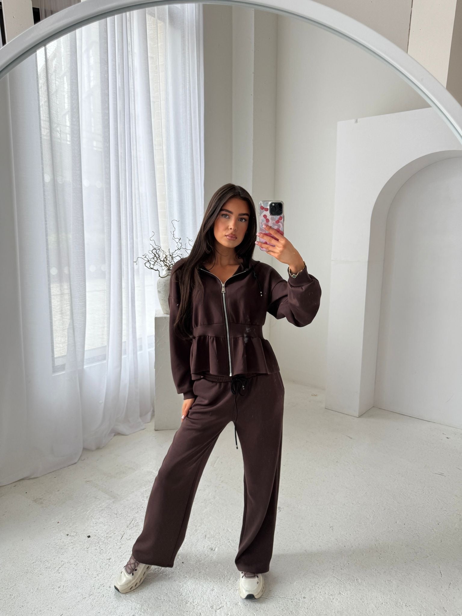 Peplum tracksuit - brown