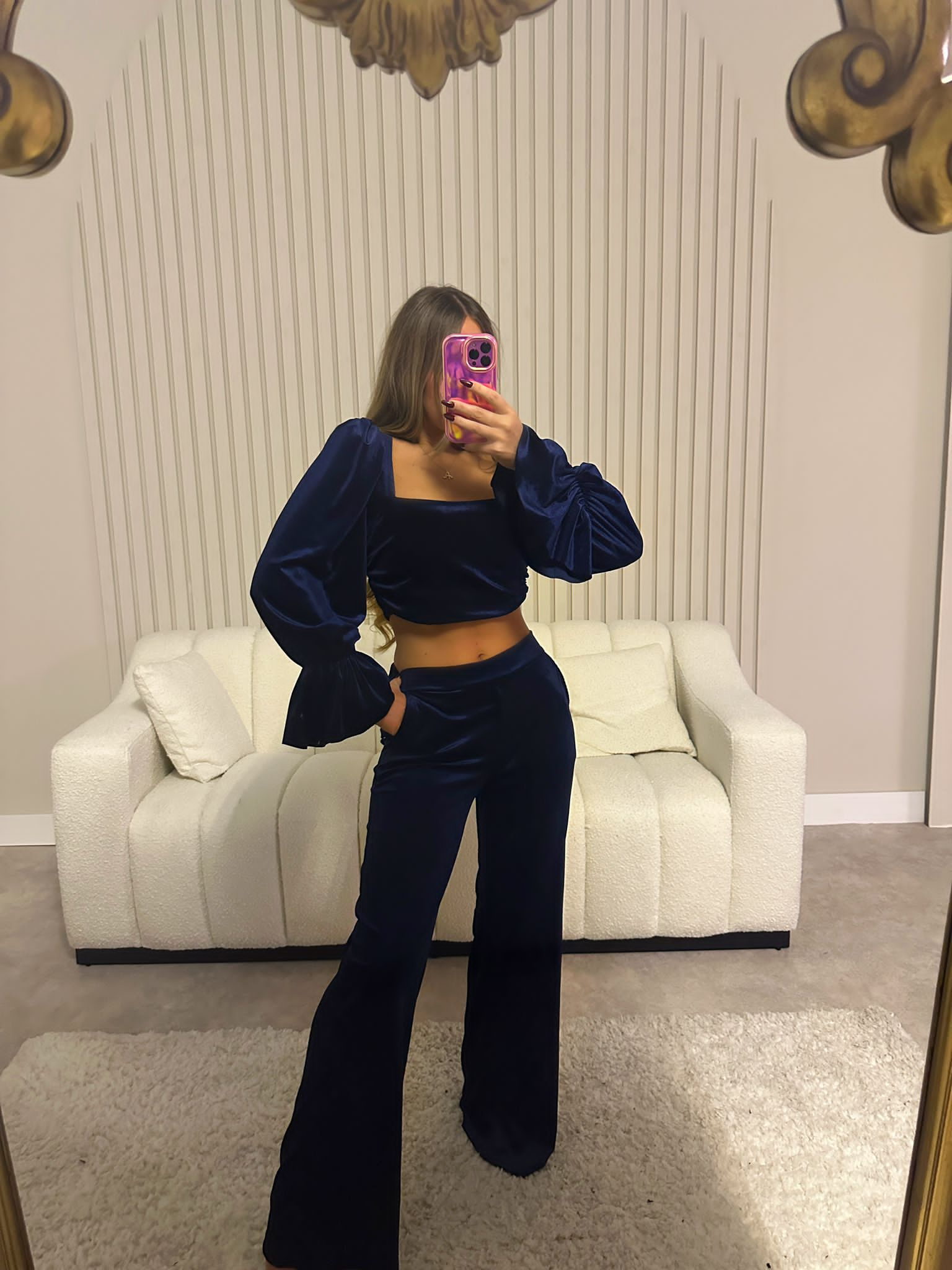 Vivian 2piece set - Navy Velvet