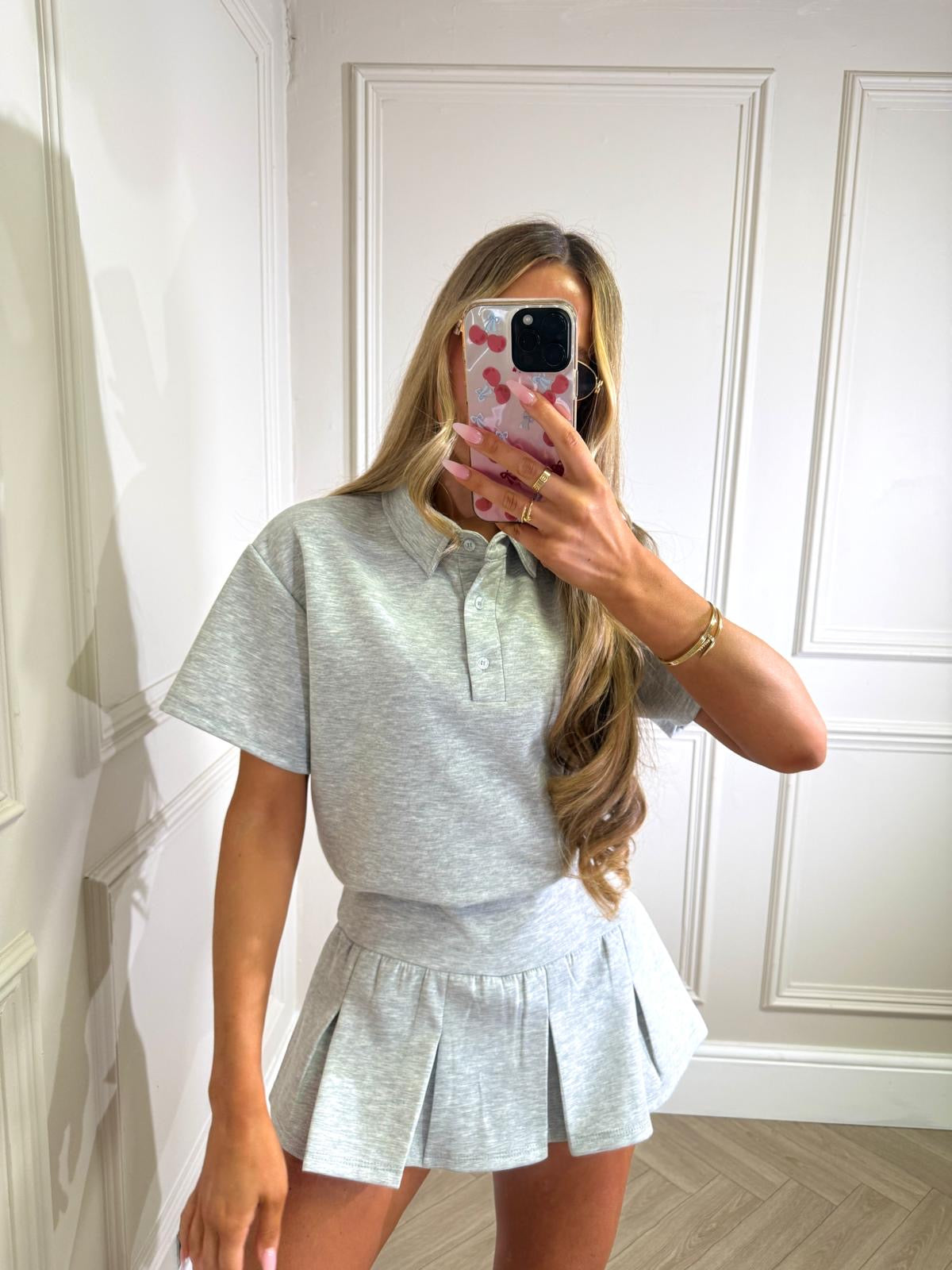 Polo skirt set - grey