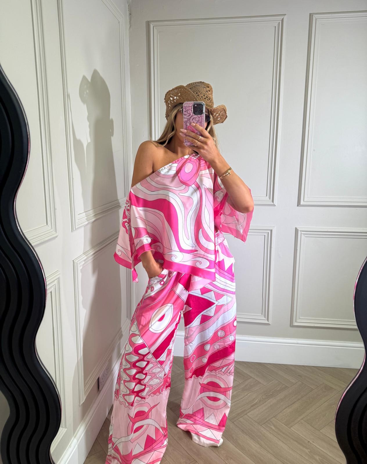 St tropez trouser set - pink