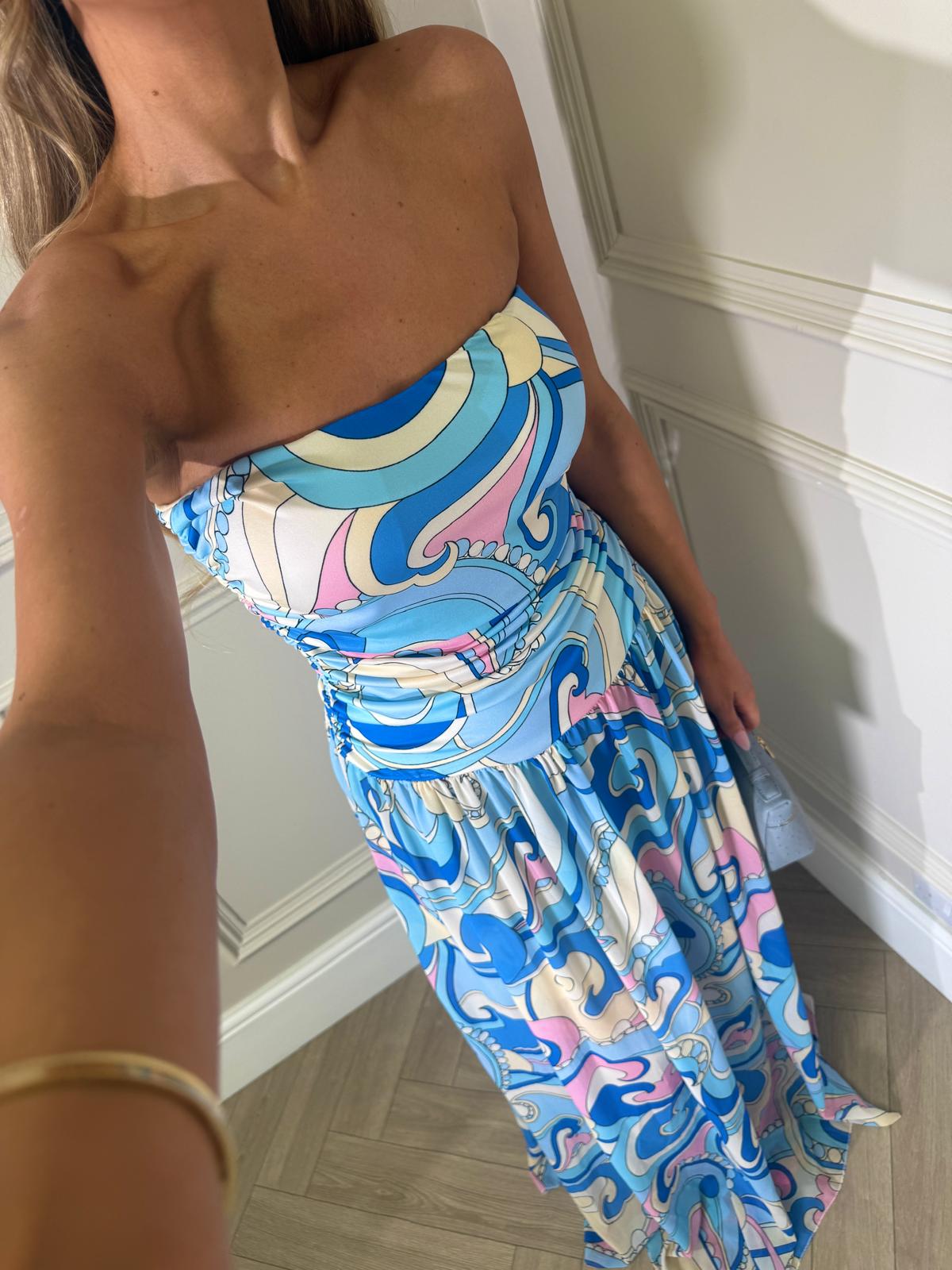 Callie swirl maxi dress - blue