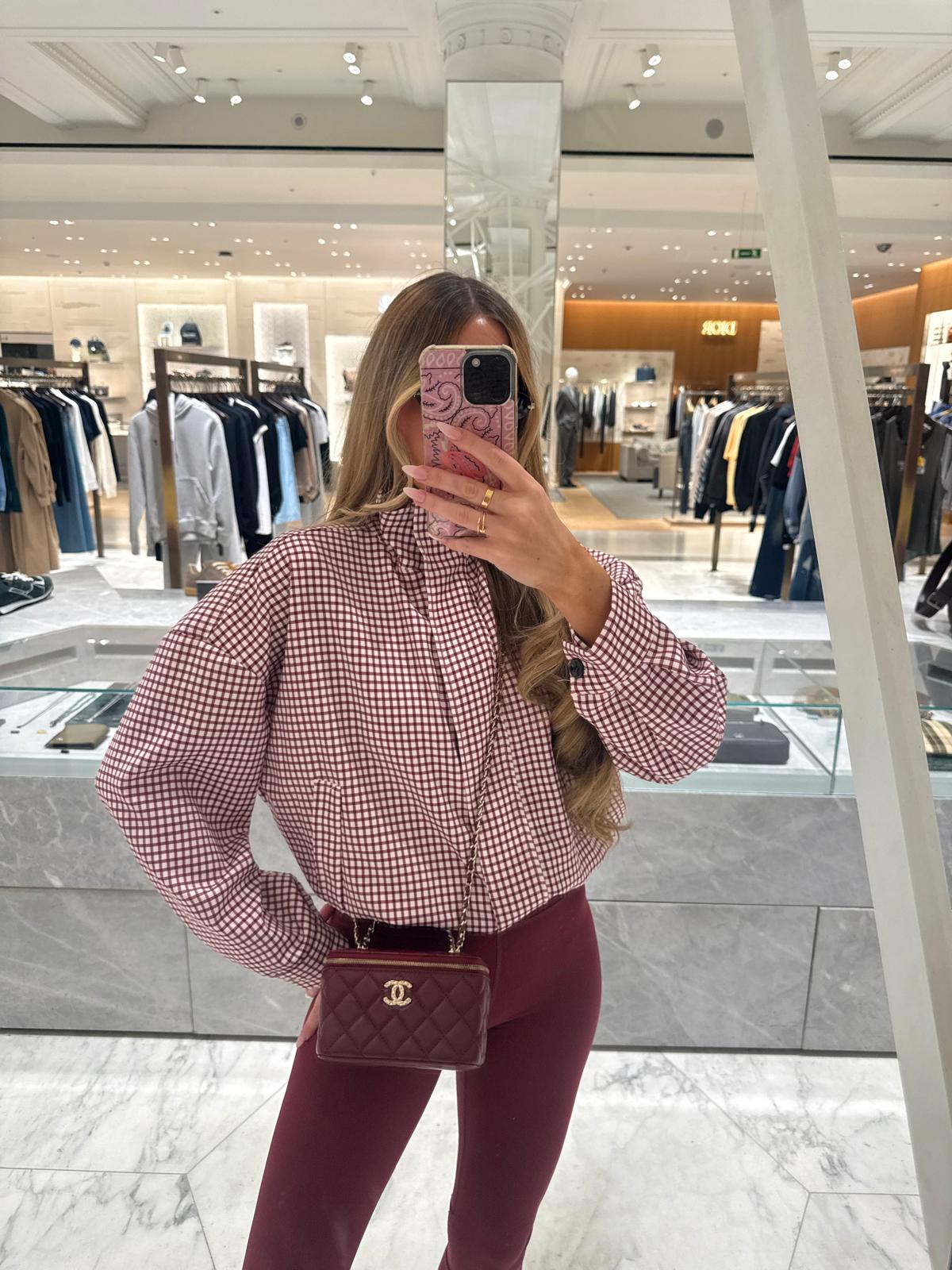 Gingham Jacket - burgundy