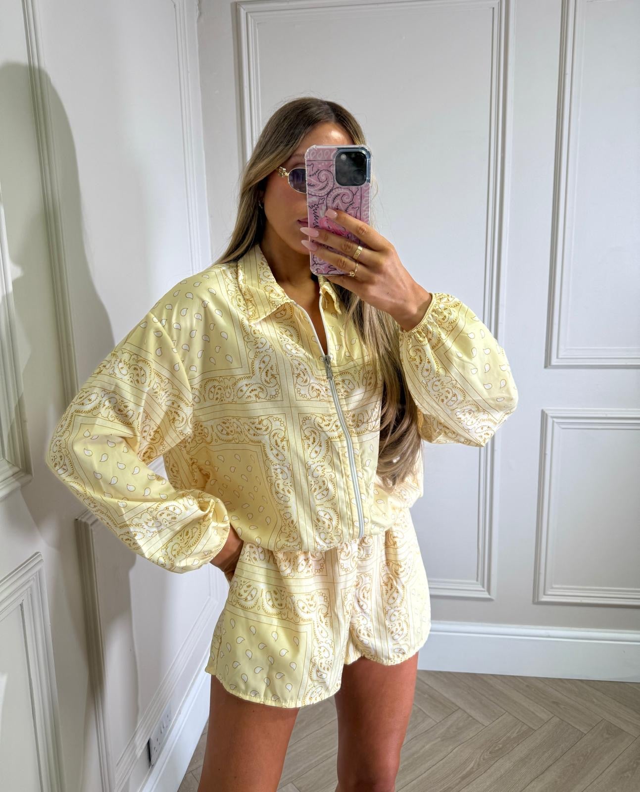 Lucia jacket and short co-ord - bandana yellow