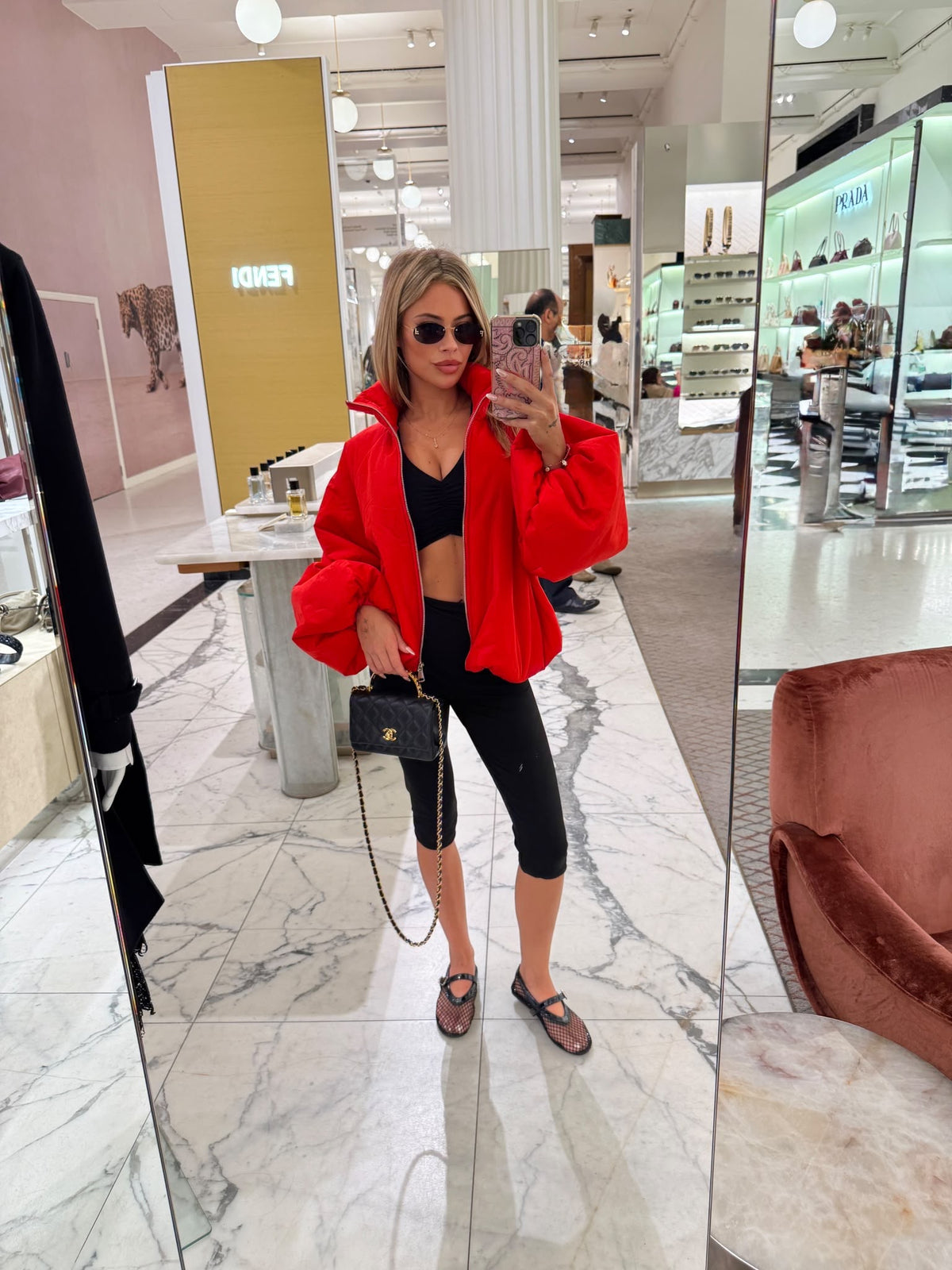 Bronte Puff Jacket - red
