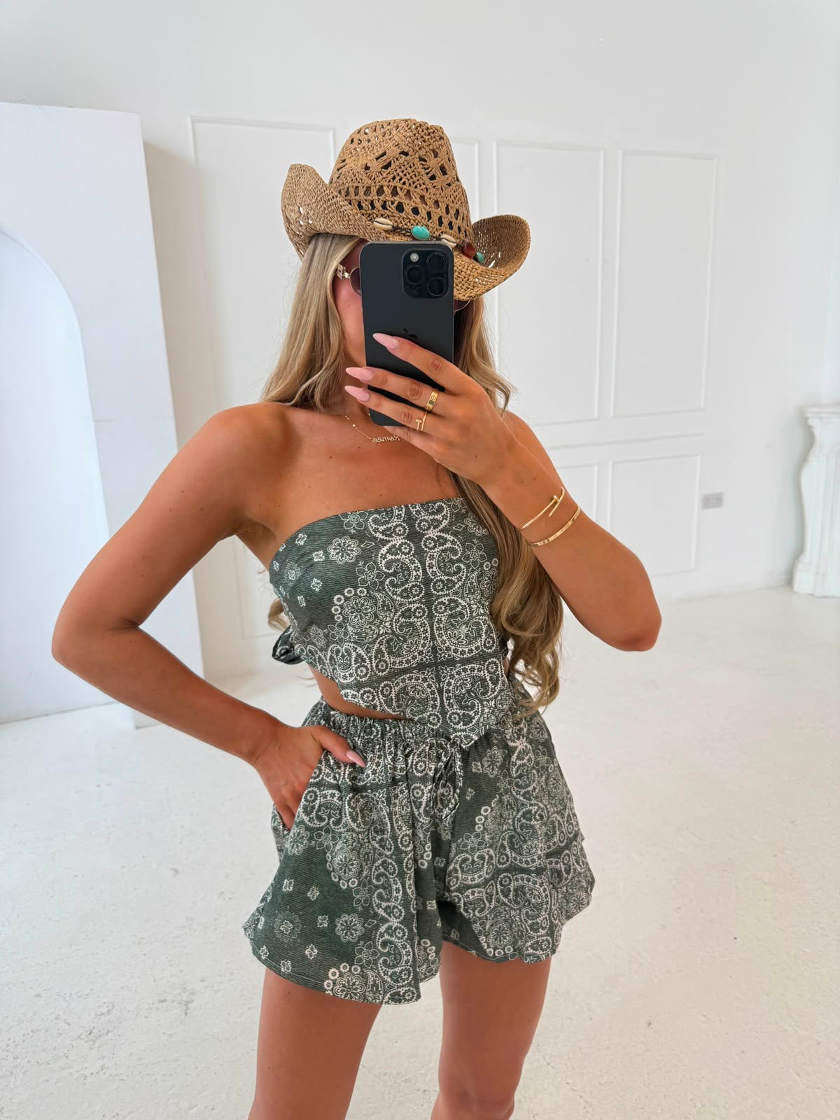 Bandana bandeau co-ord - green