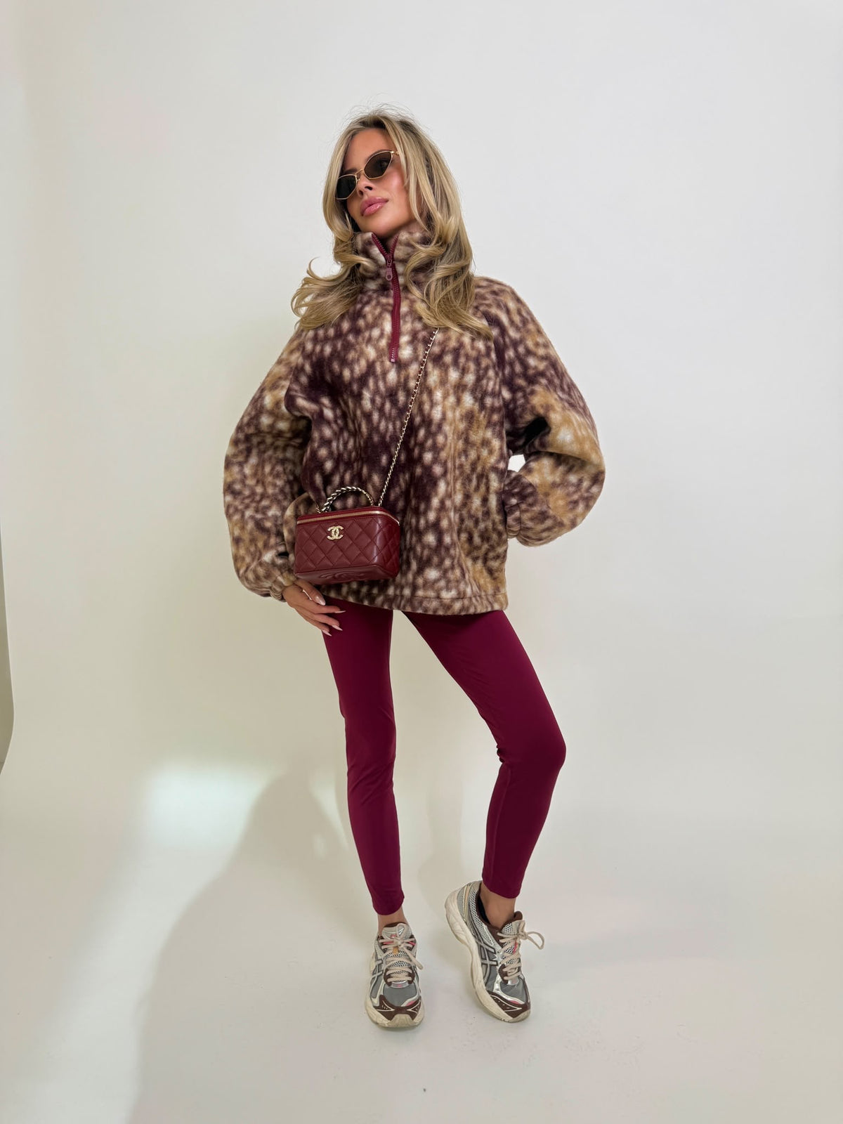 Deer fleece jumper - wine