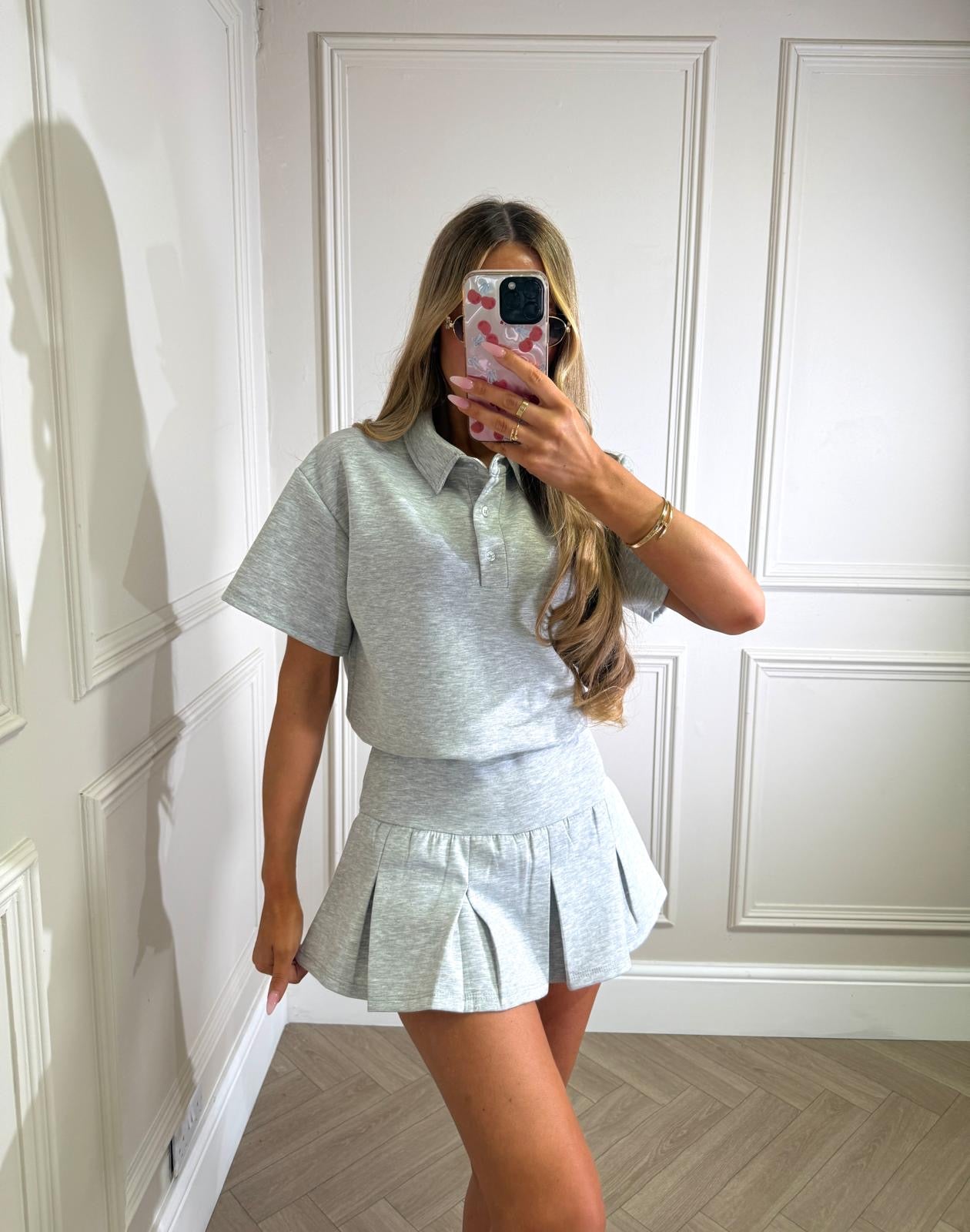 Polo skirt set - grey