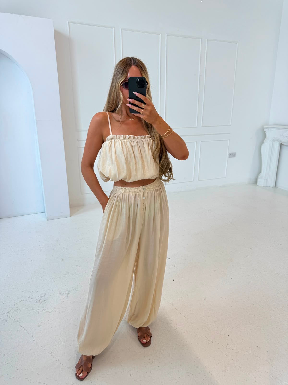 Harem trouser co-ord - beige