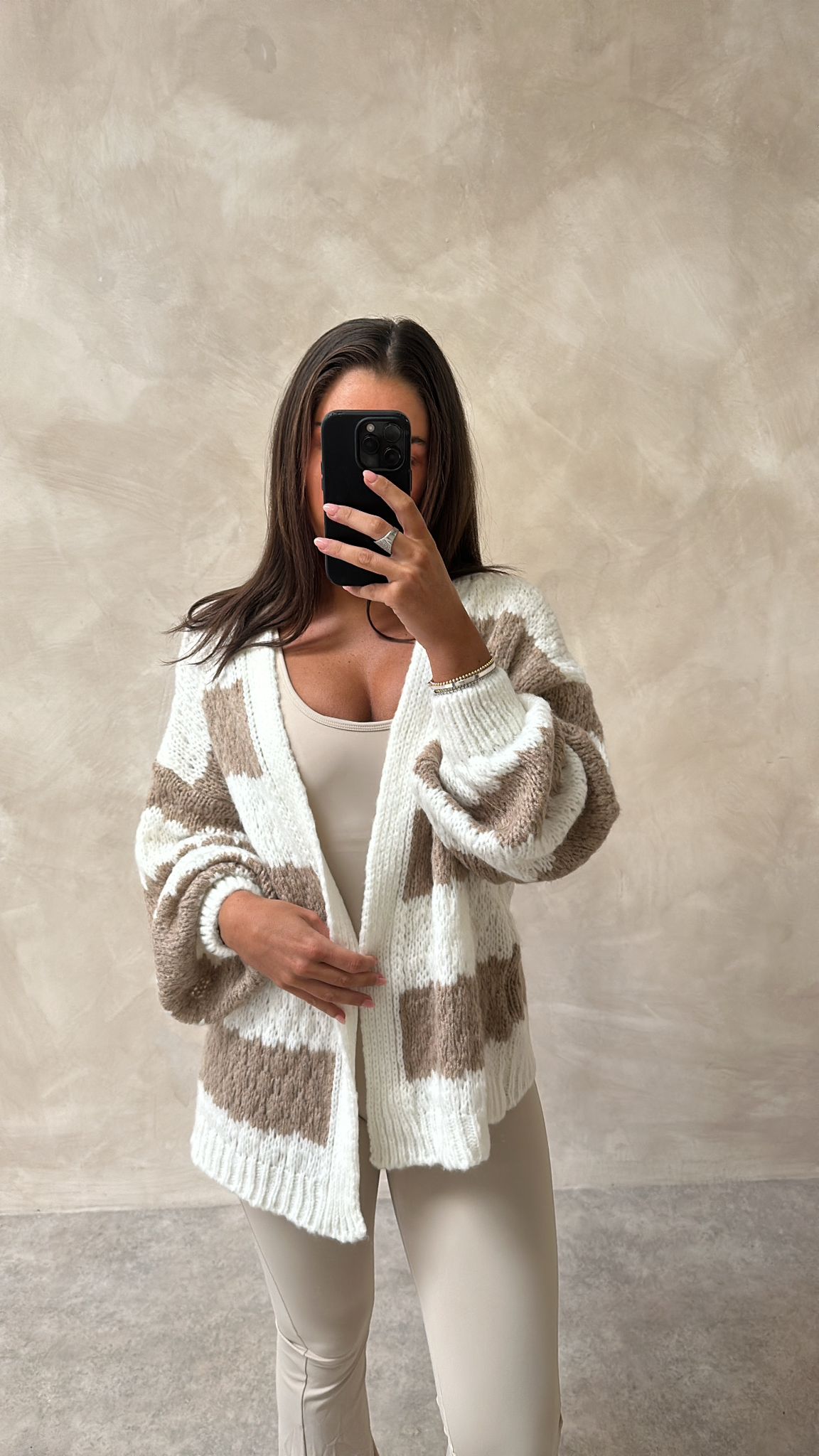 Stripe cardigan - beige