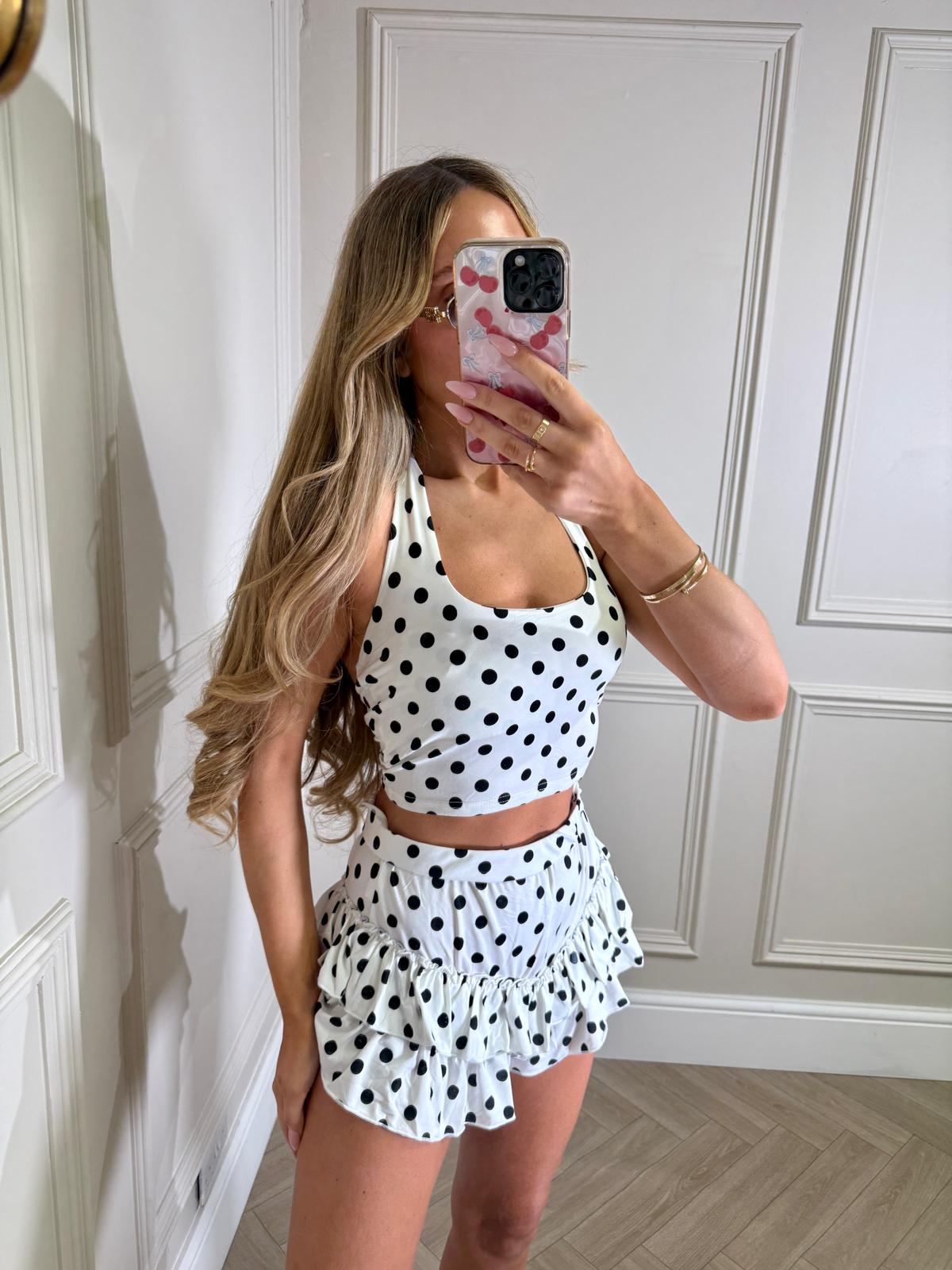 Roma Halterneck set - white dot