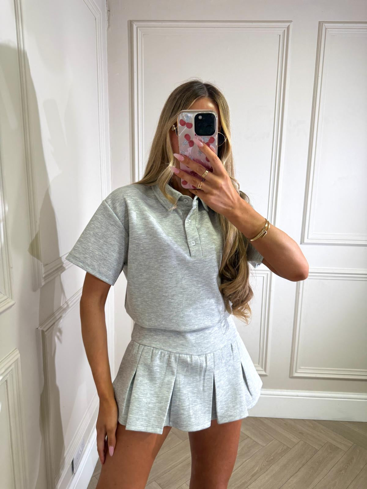 Polo skirt set - grey