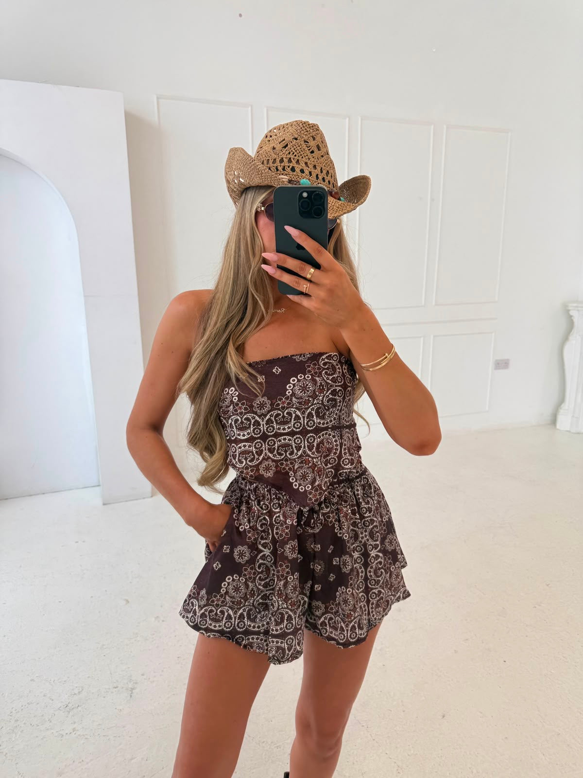 Bandana bandeau co-ord - brown