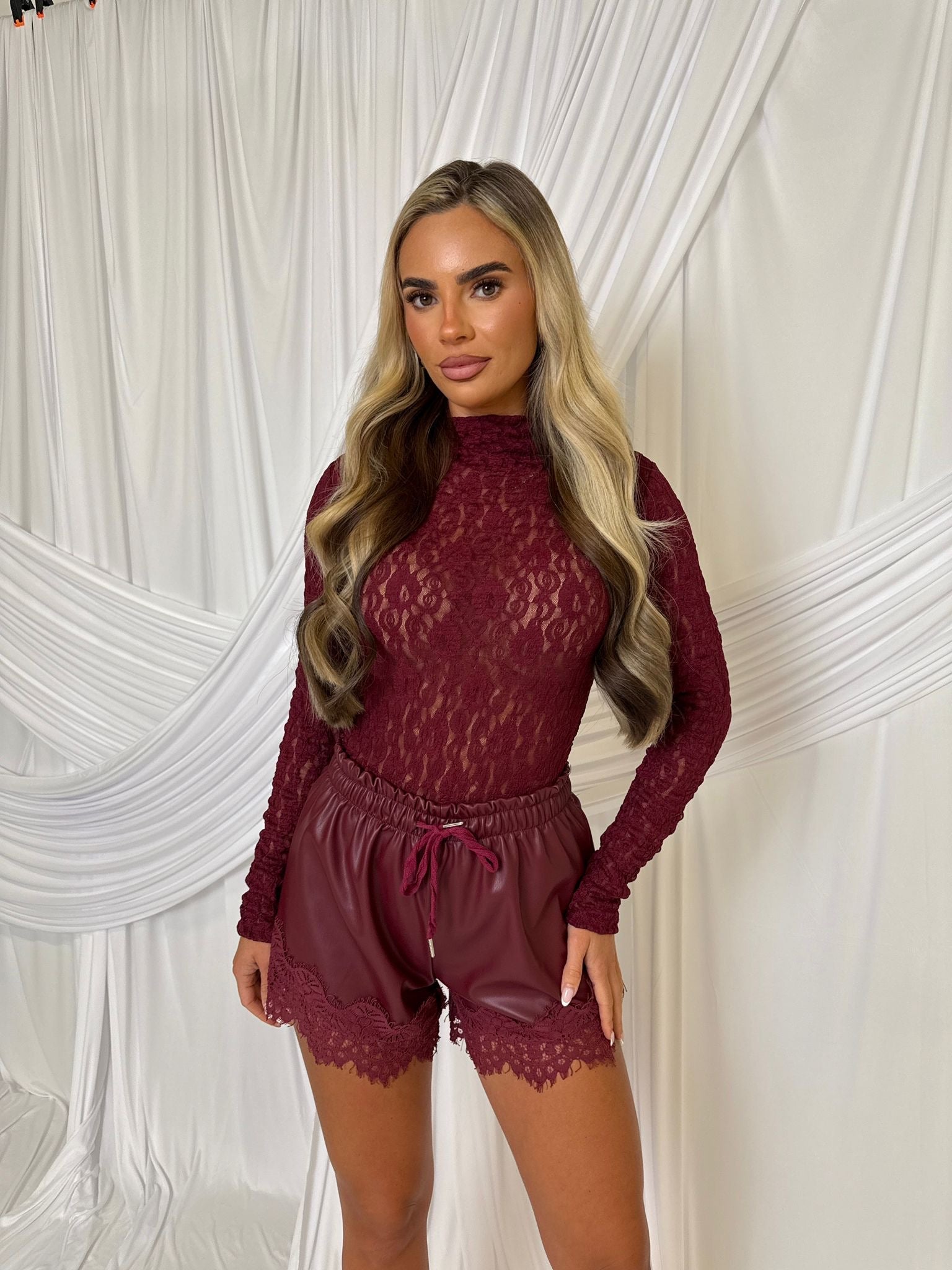 Lace bodysuit - wine