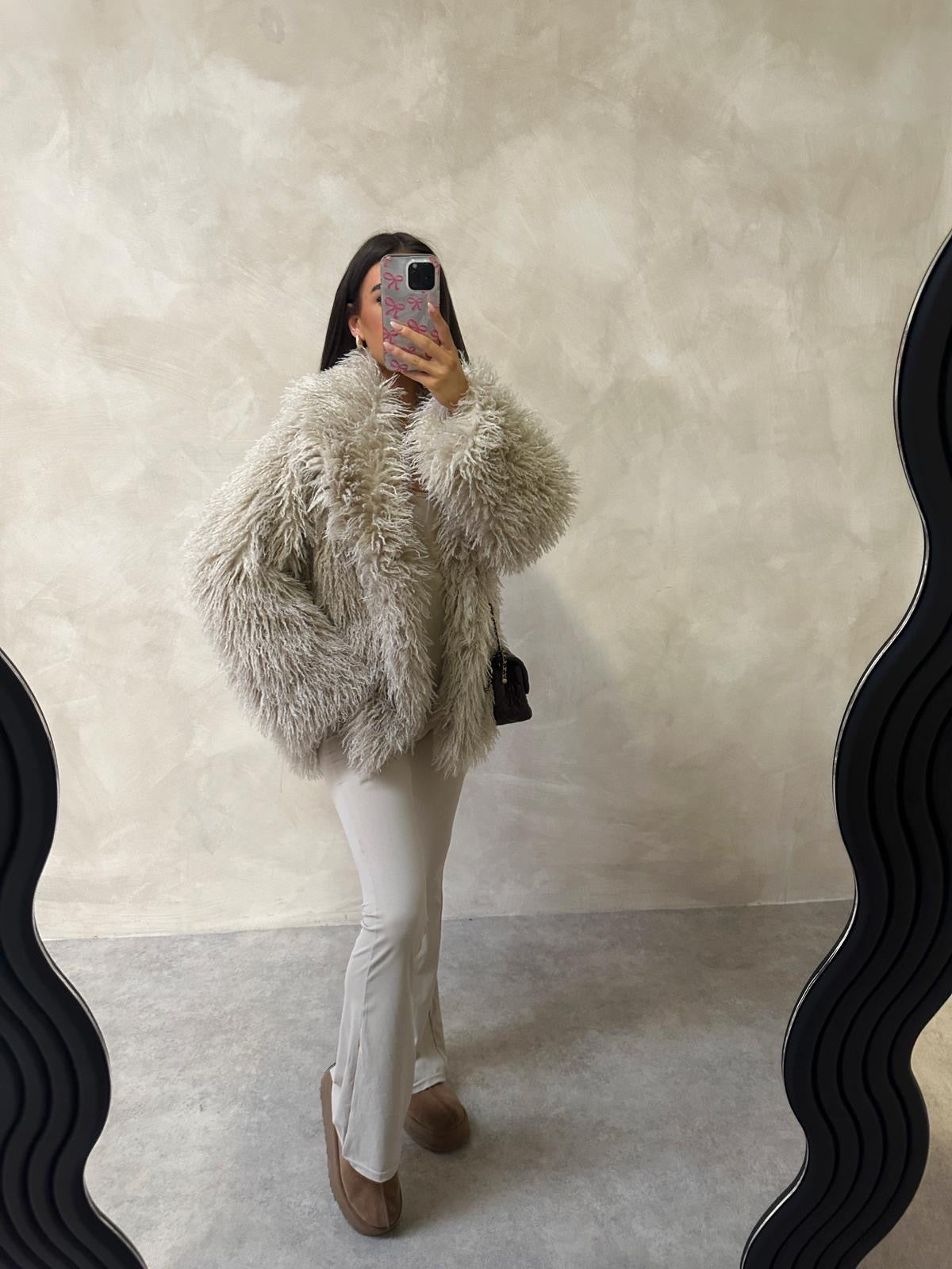 Fur jacket - beige