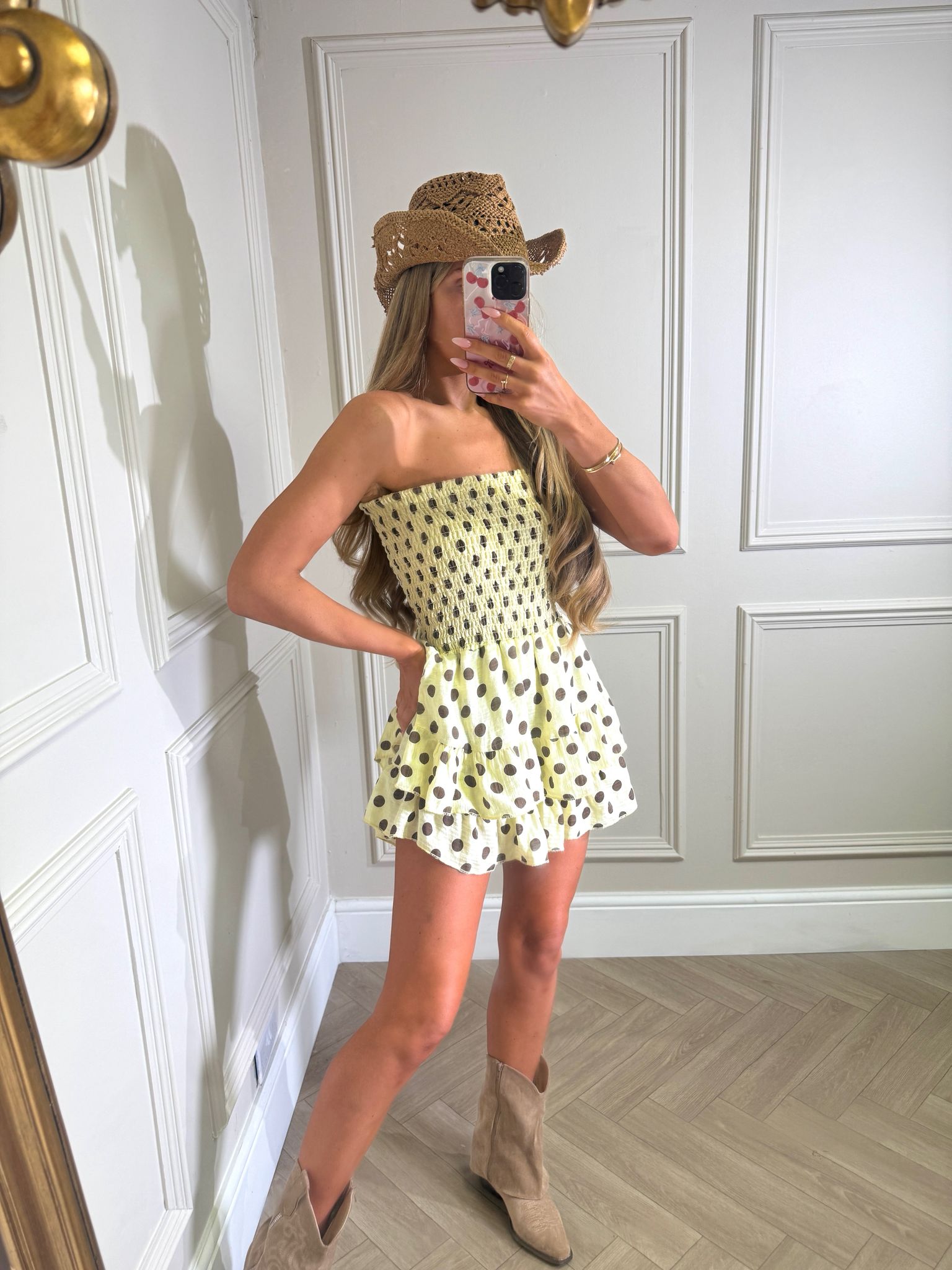 Polkadot playsuit - yellow