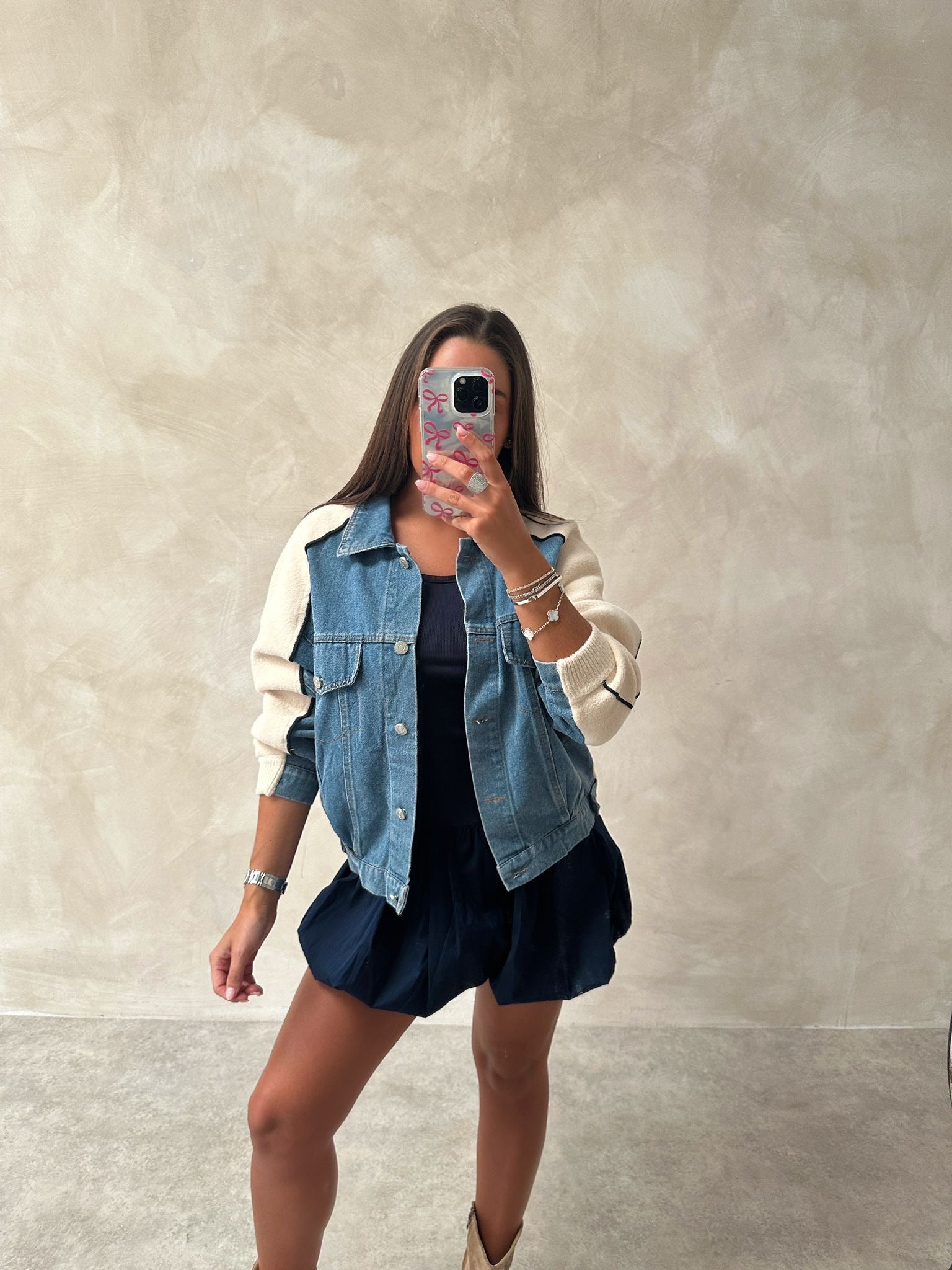 Contrast denim jacket