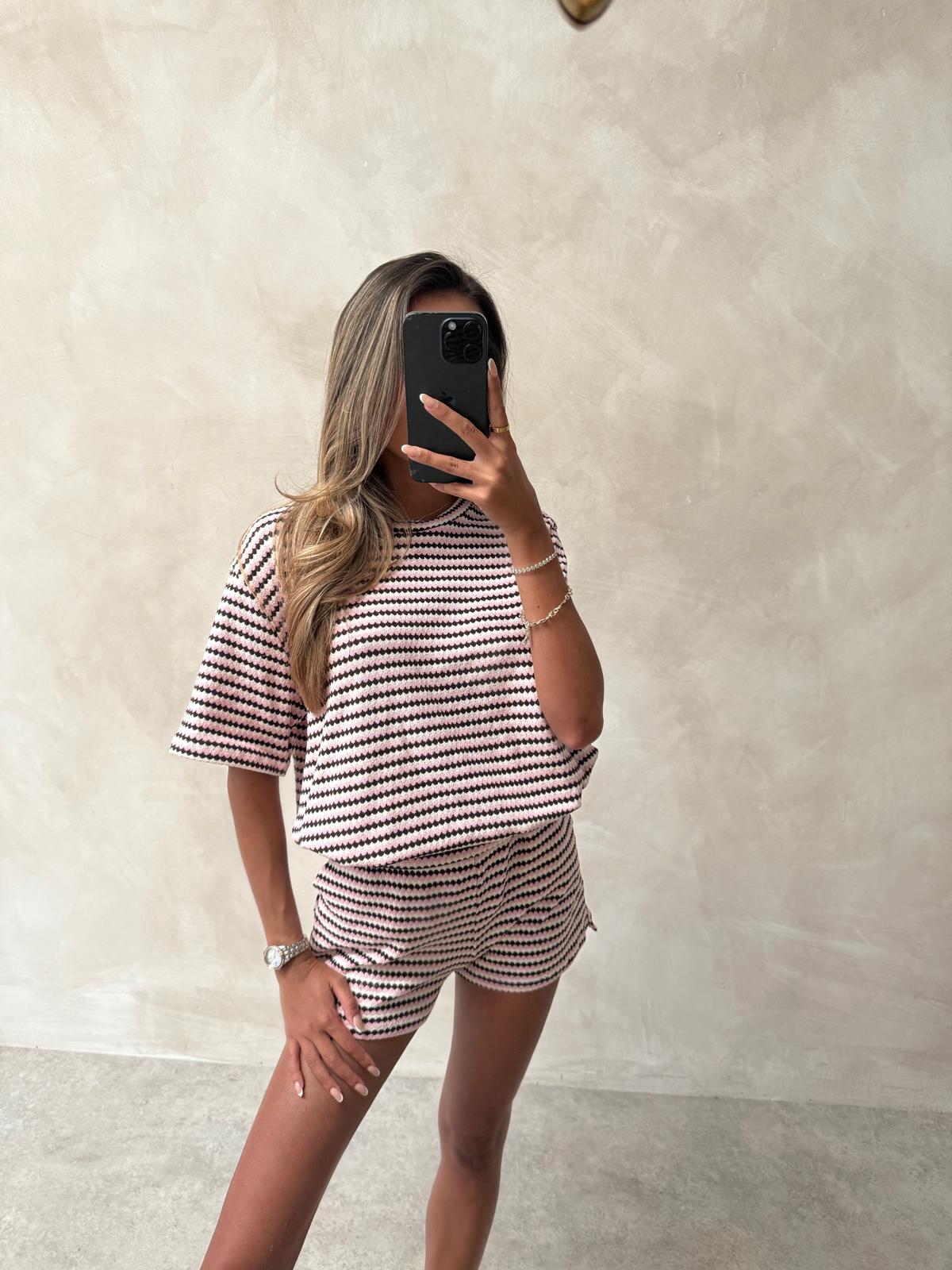 Claudia Pattern Co-ord - Brown & Pink