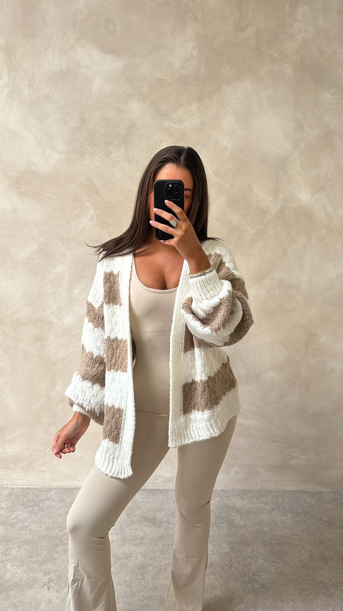 Stripe cardigan - beige